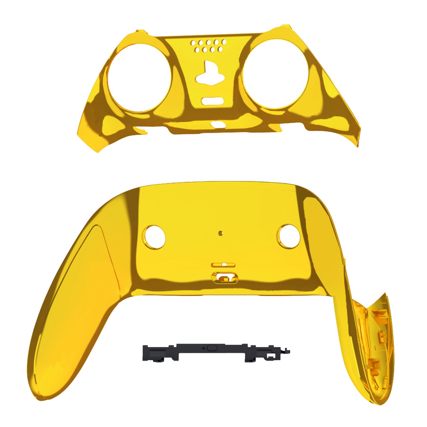 eXtremeRate PS5 edgeコントローラー対応交換対応用トップ&ボトム装飾トリムシェル【クロームゴールド】