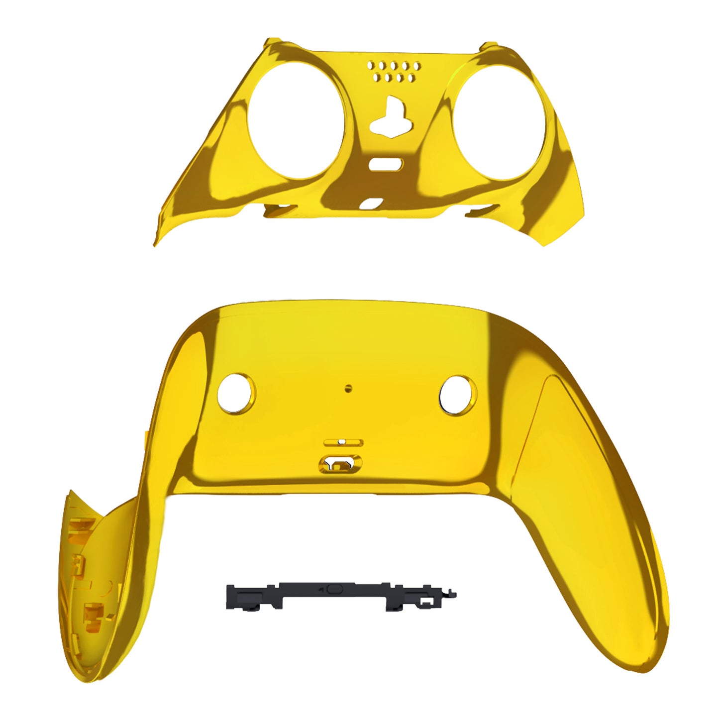 eXtremeRate PS5 edgeコントローラー対応交換対応用トップ&ボトム装飾トリムシェル【クロームゴールド】