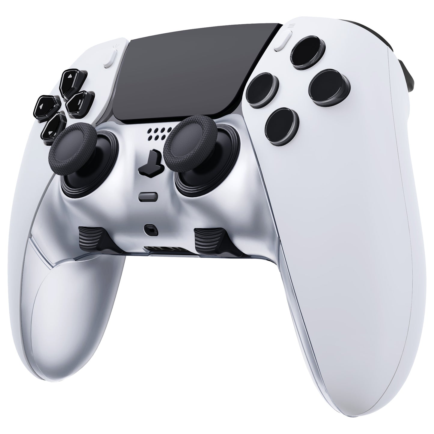 eXtremeRate PS5 edgeコントローラー対応交換対応用トップ&ボトム装飾トリムシェル【クロムシルバー】