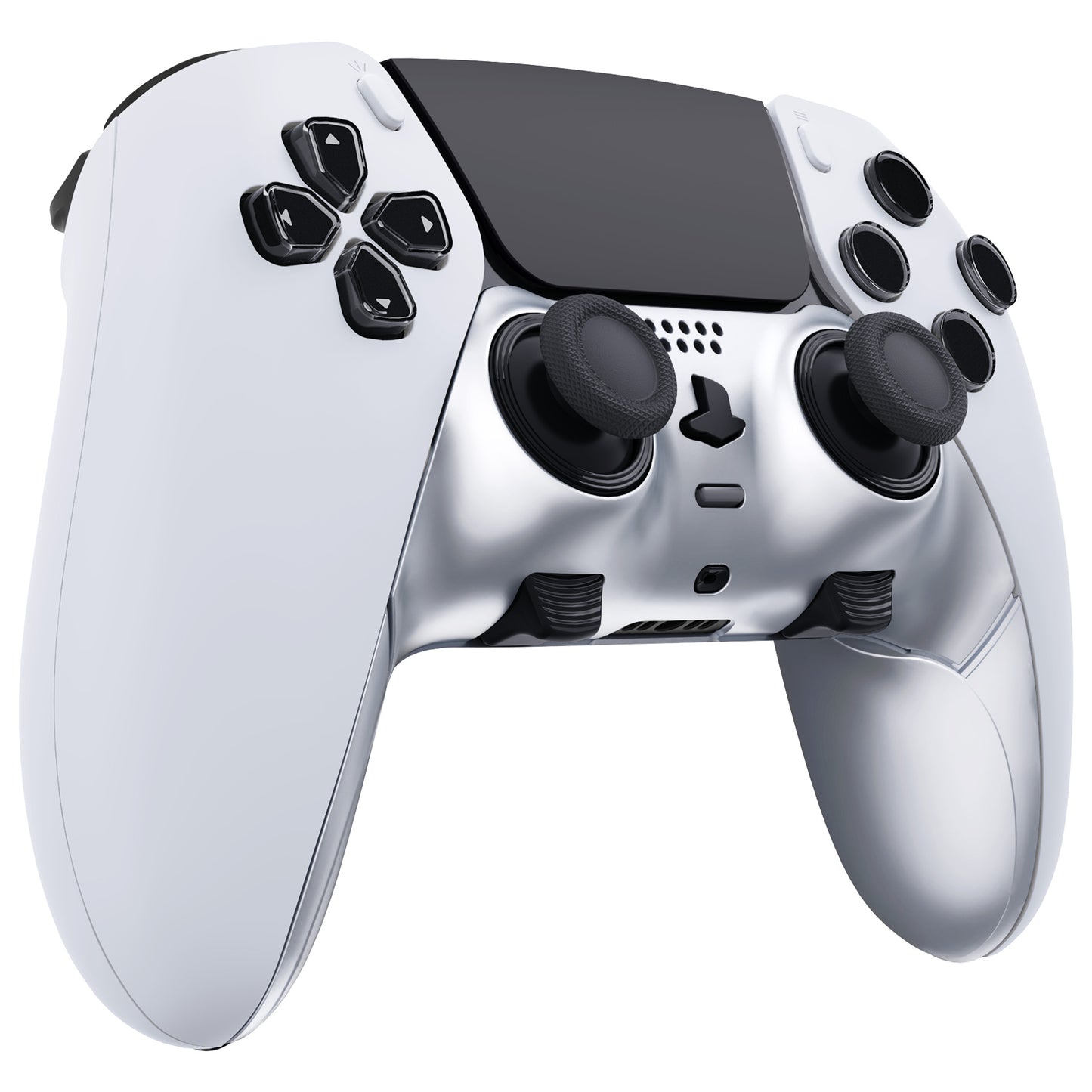 eXtremeRate PS5 edgeコントローラー対応交換対応用トップ&ボトム装飾トリムシェル【クロムシルバー】