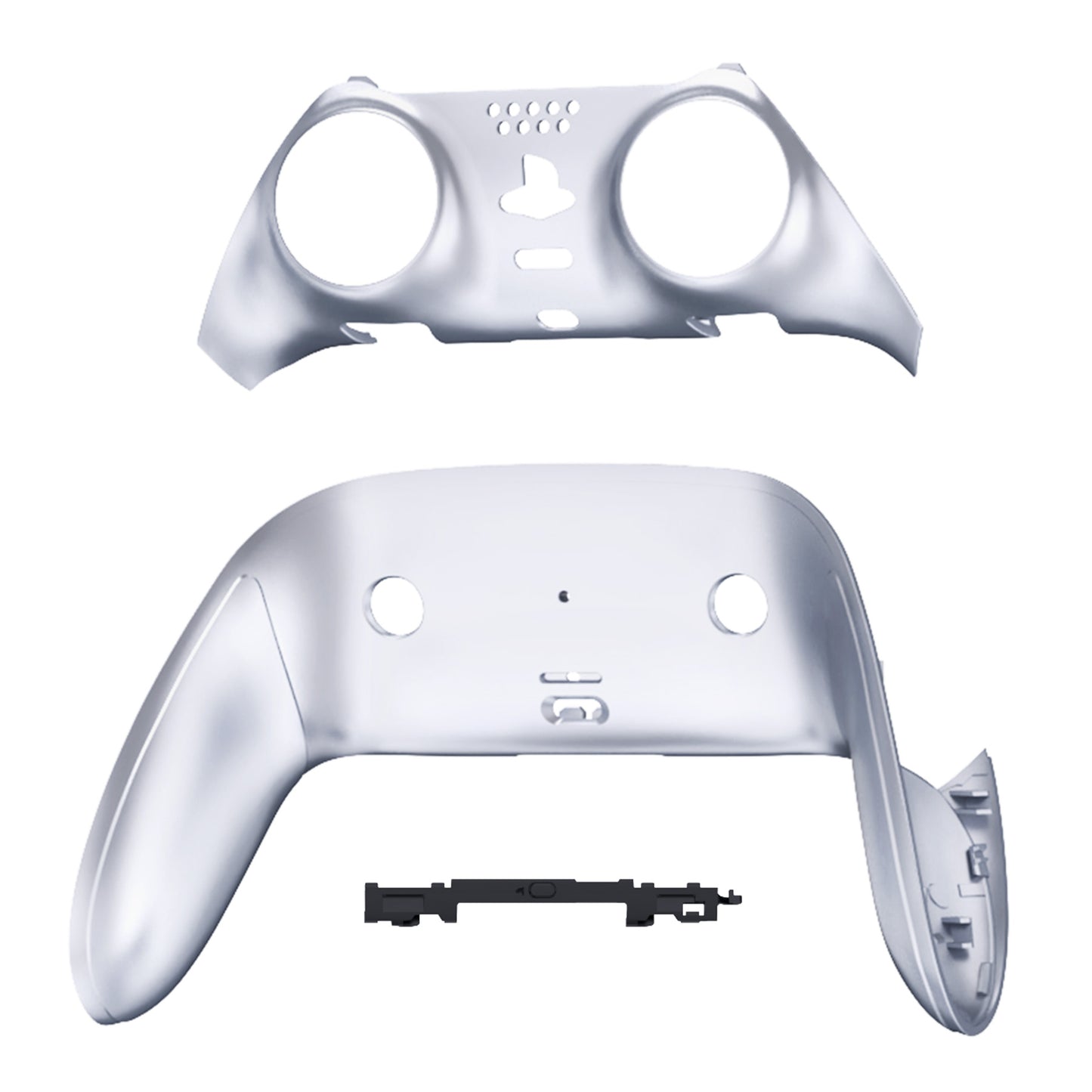 eXtremeRate PS5 edgeコントローラー対応交換対応用トップ&ボトム装飾トリムシェル【クロムシルバー】