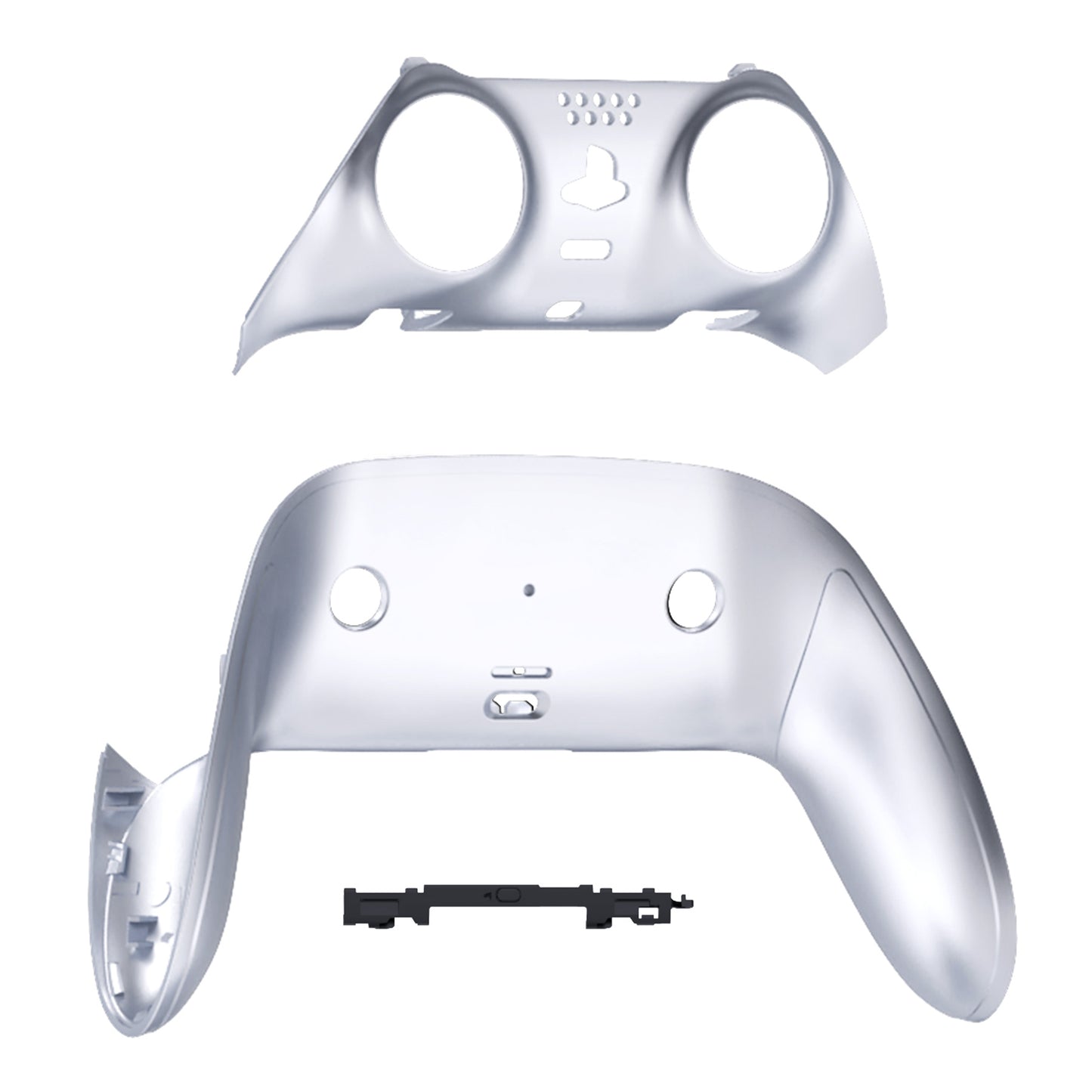 eXtremeRate PS5 edgeコントローラー対応交換対応用トップ&ボトム装飾トリムシェル【クロムシルバー】