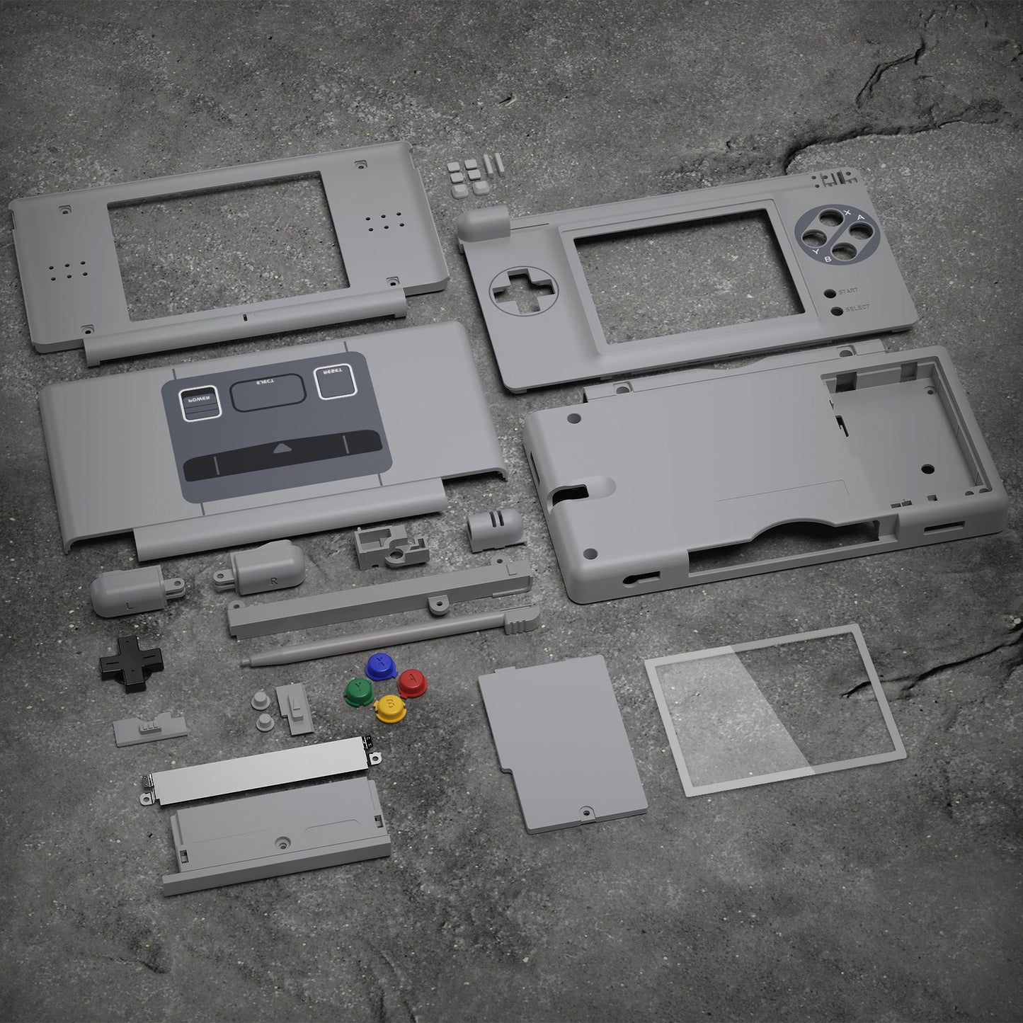 eXtremeRate ニンテンドーDS Lite用交換フルハウジングシェル&ボタンセット保護フィルム付き【SFC SNESクラシック EUスタイル】