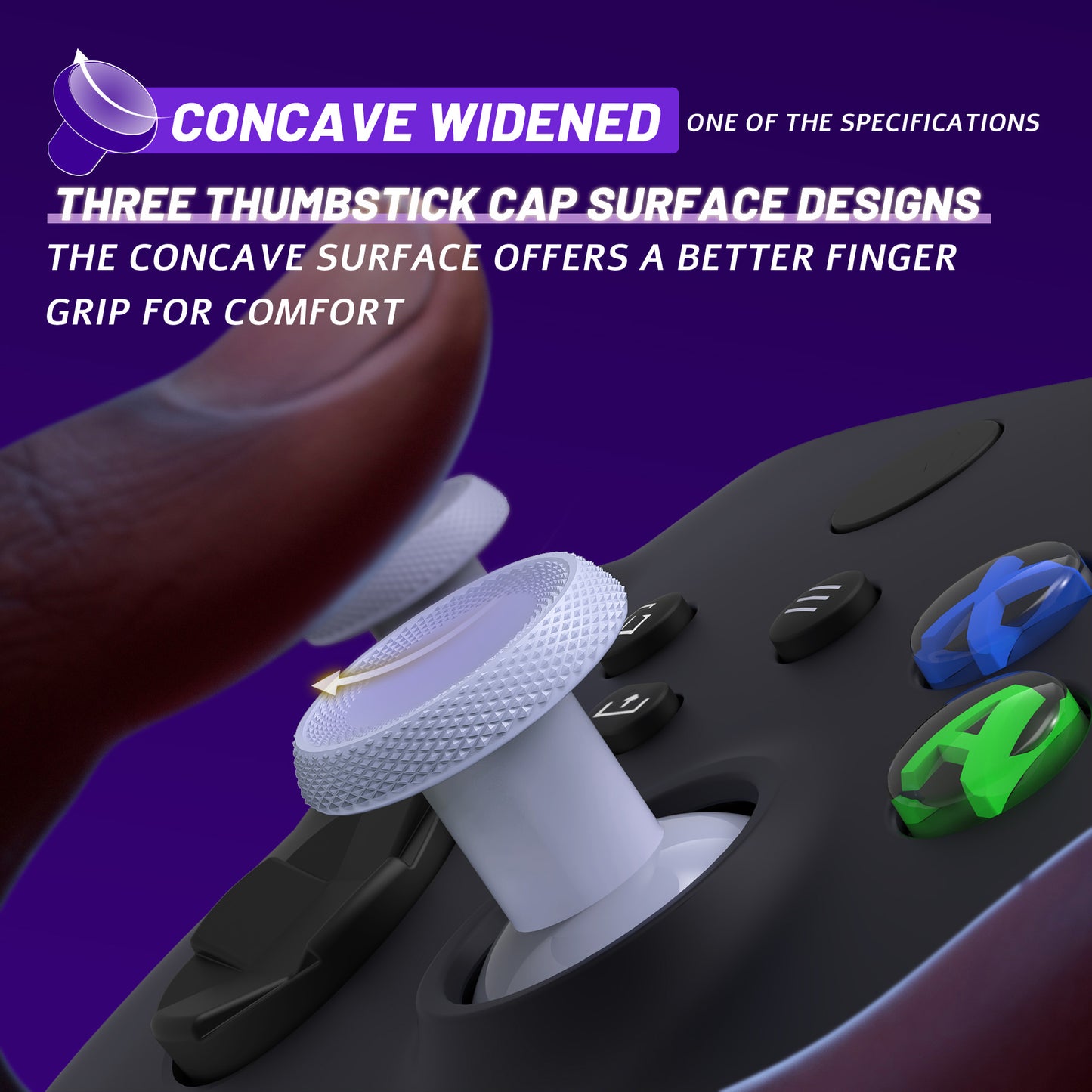 eXtremeRate Xbox Series X/S&Xbox Core&Xbox One X/S&Xbox Elite V1&Nintendoスイッチプロコン用ThumbsGear V3交換可能なエルゴノミックサムスティック【オリジナルホワイト】
