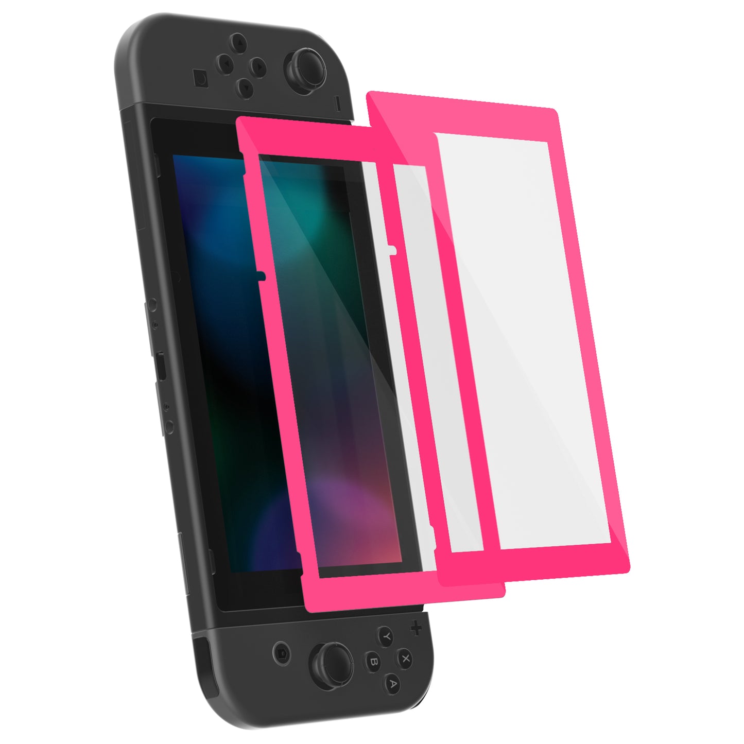 eXtremeRate Nintendo Switch用透明HD強化ガラススクリーン保護フィルム2枚セット【ローズレッド】