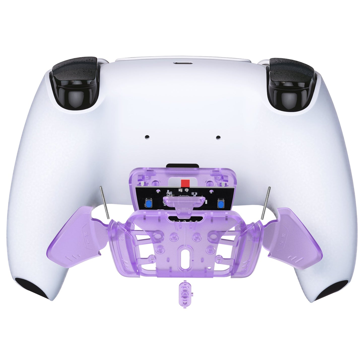 eXtremeRate RISEをRISE4キットに変更-PS5コントローラー対応eXtremeRate RISE & RISE4リマップキット対応用再設計されたK1 K2 K3 K4バックボタンハウジング&リマップPCBボード【クリアパープル】