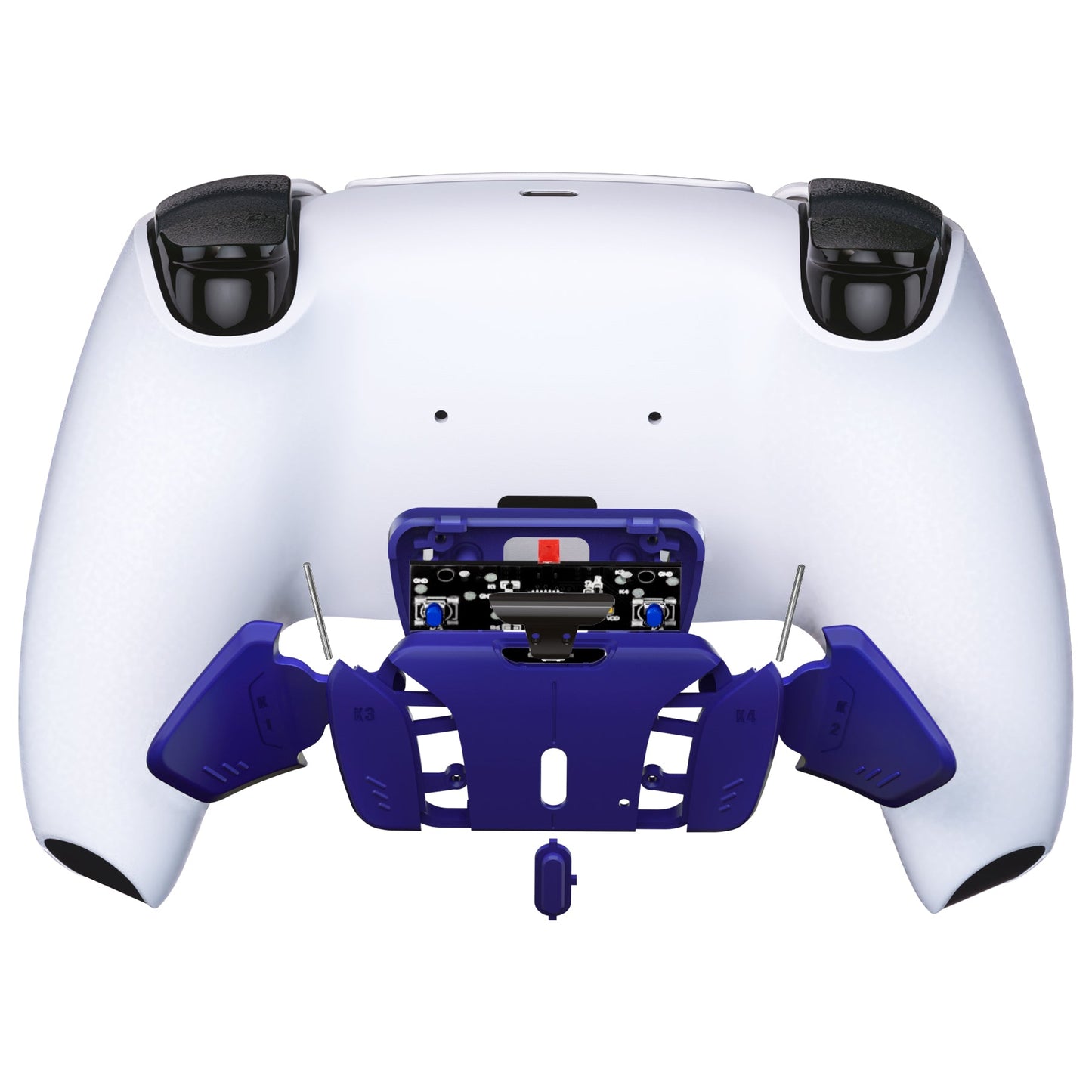eXtremeRate RISEをRISE4キットに変更-PS5コントローラー対応eXtremeRate RISE & RISE4リマップキット対応用再設計されたK1 K2 K3 K4バックボタンハウジング&リマップPCBボード【深い青紫色】