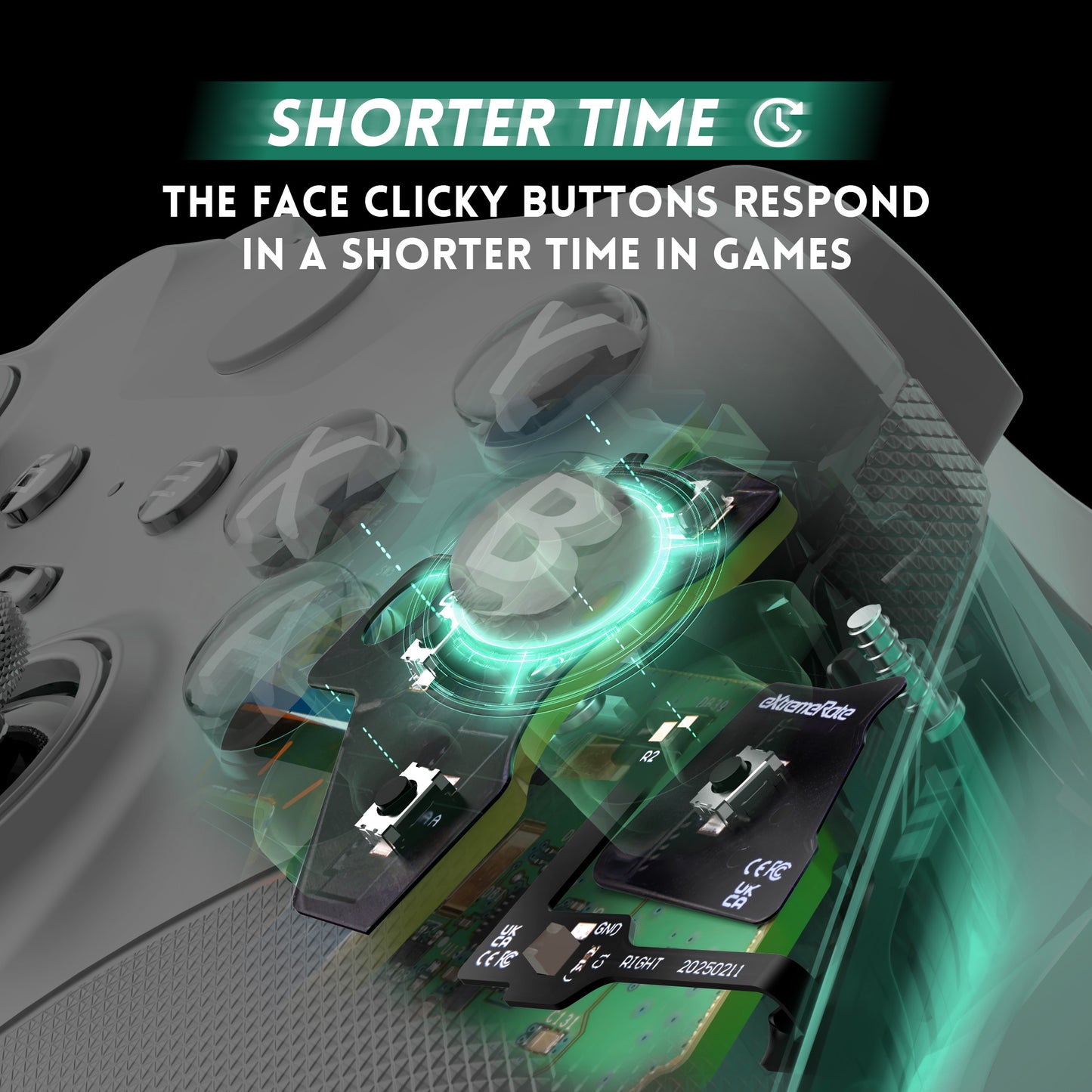 eXtremeRate Xbox Elite Series 2&Elite 2 Coreコントローラー(モデル1797)用Whole Clicky キット、ショルダーボタンおよび ABXY ボタン用、エルゴノミクス設計のタクタイルスイッチ LT RT A B X Y マウスクリックキット
