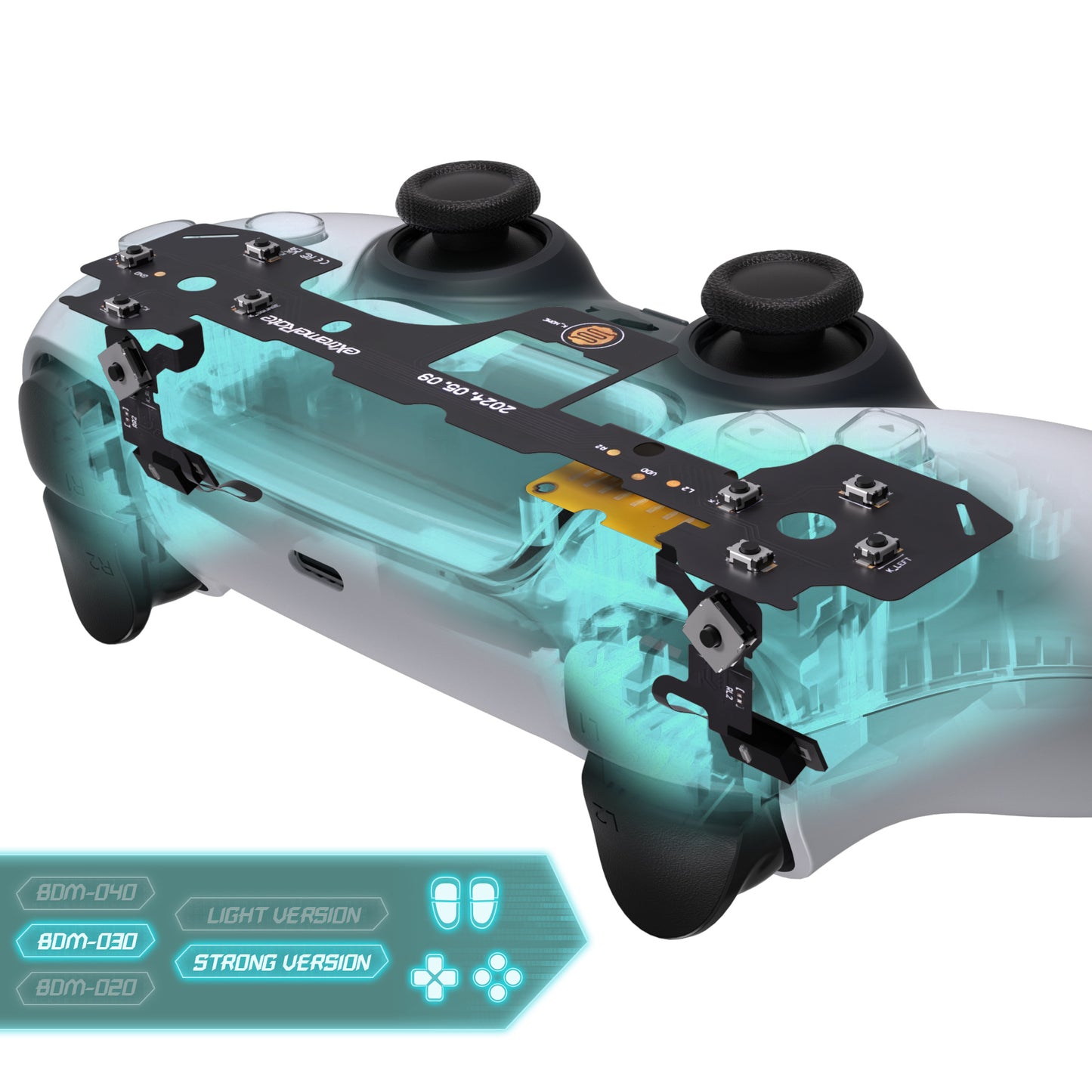 eXtremeRate PS5コントローラーBDM-030対応用ストロングバージョンホールクリッキーキット、ps5コントローラー向けカスタムマイクロスイッチL2R2フェイスボタンクリッキ―キット&タクティルL1R1マウスクリック