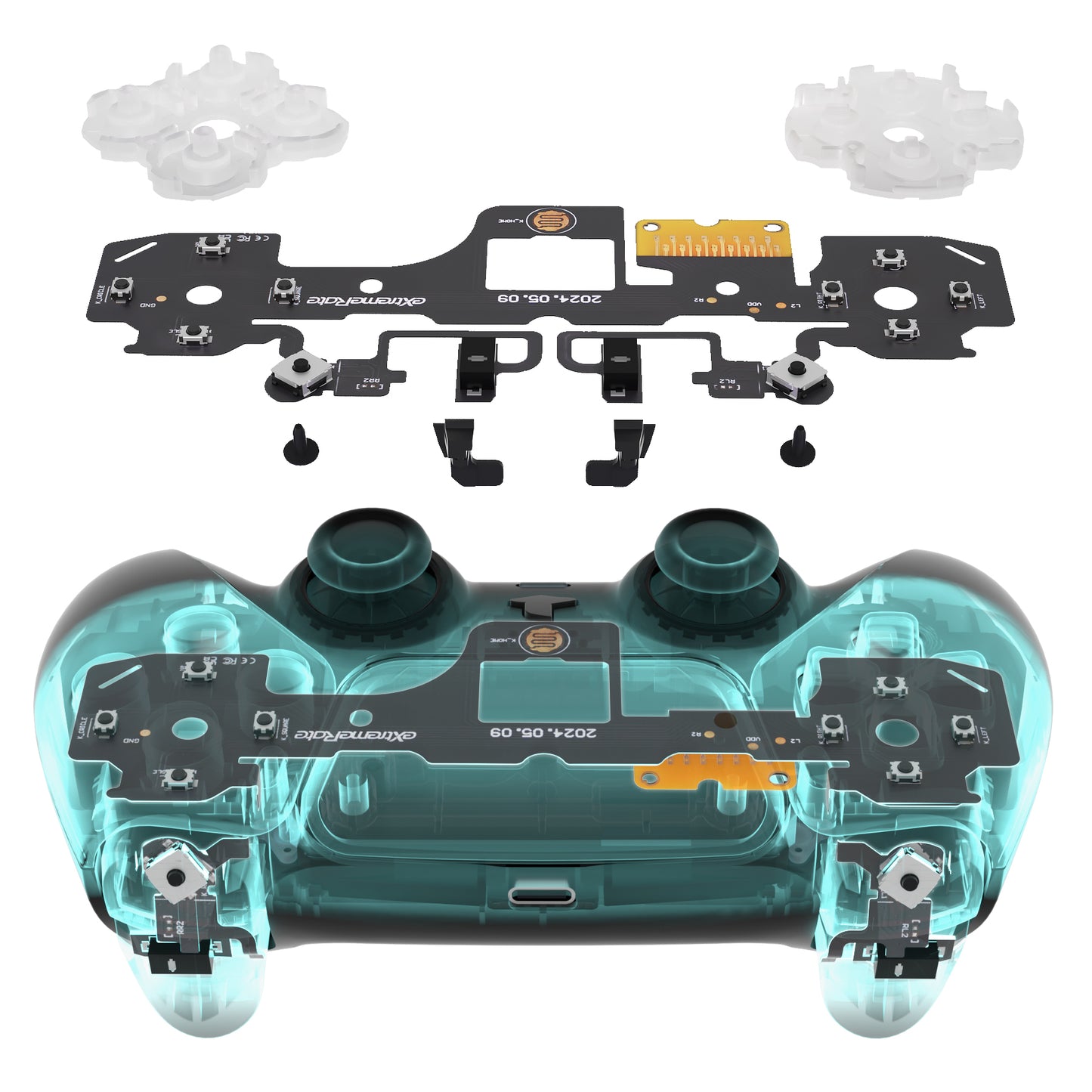 eXtremeRate PS5コントローラーBDM-030対応用ストロングバージョンホールクリッキーキット、ps5コントローラー向けカスタムマイクロスイッチL2R2フェイスボタンクリッキ―キット&タクティルL1R1マウスクリック