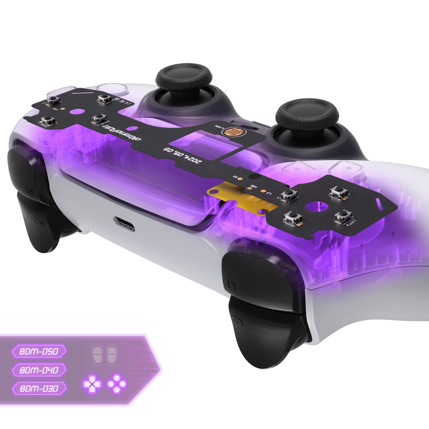 eXtremeRate PS5コントローラーBDM-030&BDM-040対応用カスタム触覚十字キー&アクションボタンフェイスクリッキーキットV3