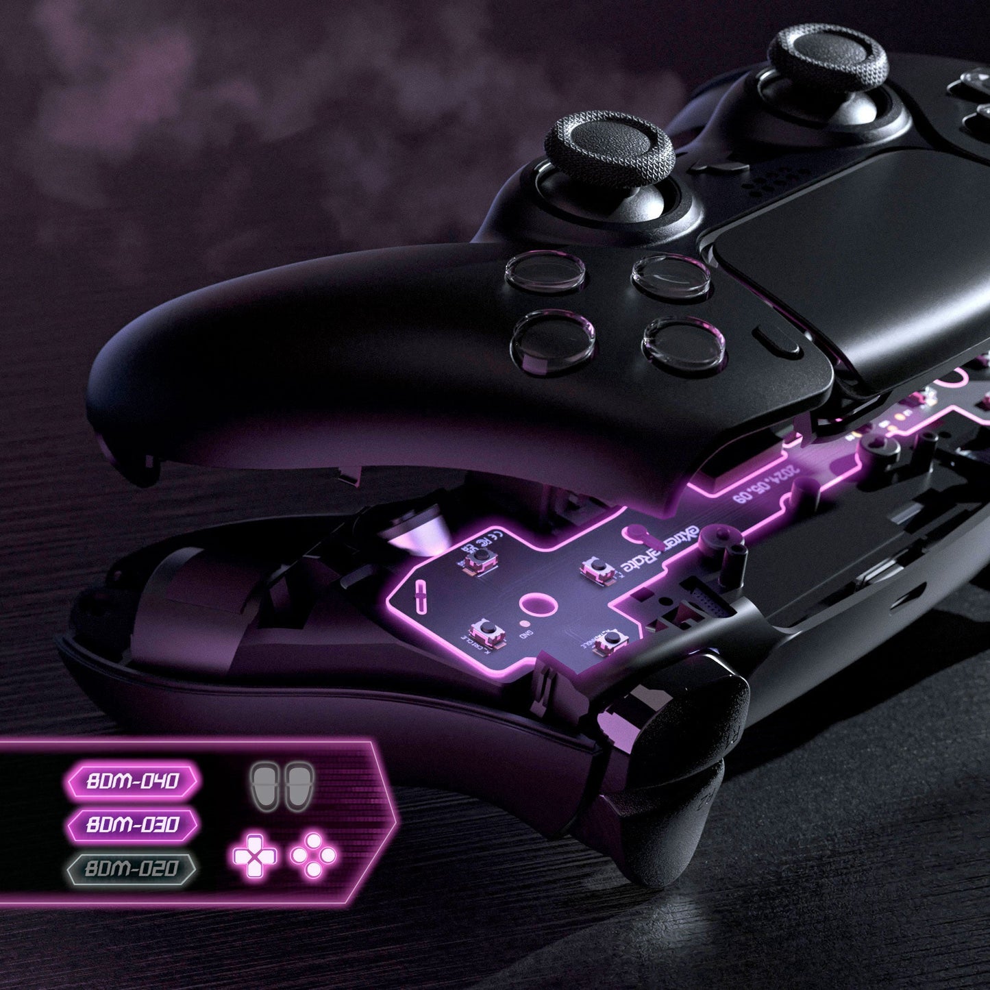 eXtremeRate PS5コントローラーBDM-030&BDM-040対応用カスタム触覚十字キー&アクションボタンフェイスクリッキーキットV3