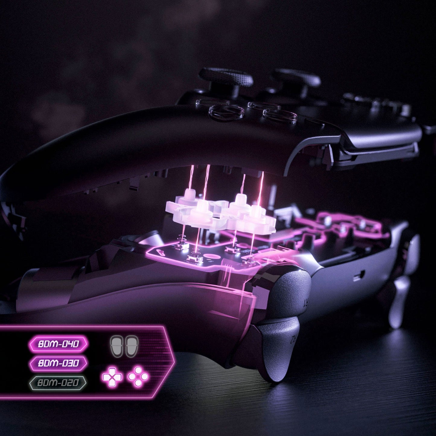 eXtremeRate PS5コントローラーBDM-030&BDM-040対応用カスタム触覚十字キー&アクションボタンフェイスクリッキーキットV3