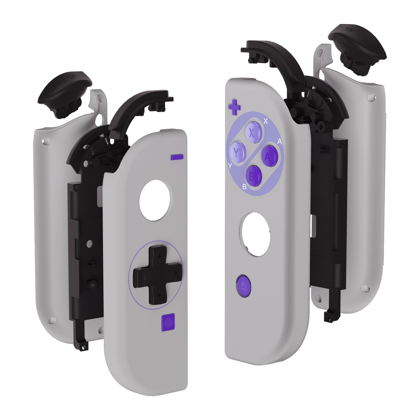 eXtremeRate NS Switch用ジョイコン交換フルセットシェルケース、方向キーバージョンボタン付き【クラシックSNESスタイル】