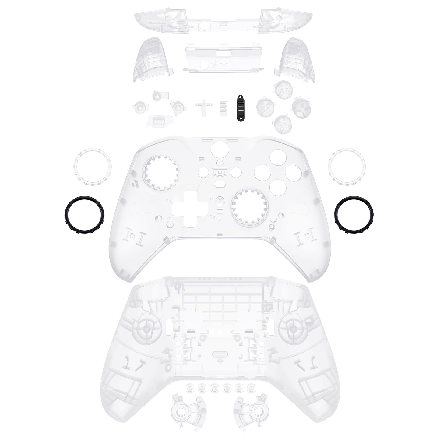 eXtremeRate Xbox One Elite Series 2&Elite 2 Coreコントローラー(モデル1797)用交換 フルセットシェル&ボタン【クリア】