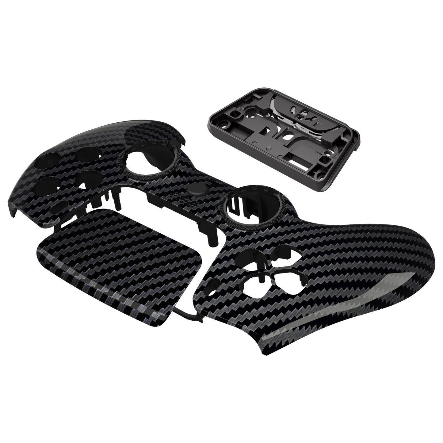 eXtremeRate PS5コントローラーBDM-010/020/030/040/050対応LUNA再設計交換対応用フロントシェル&タッチパッド【グラファイトカーボンファイバー】