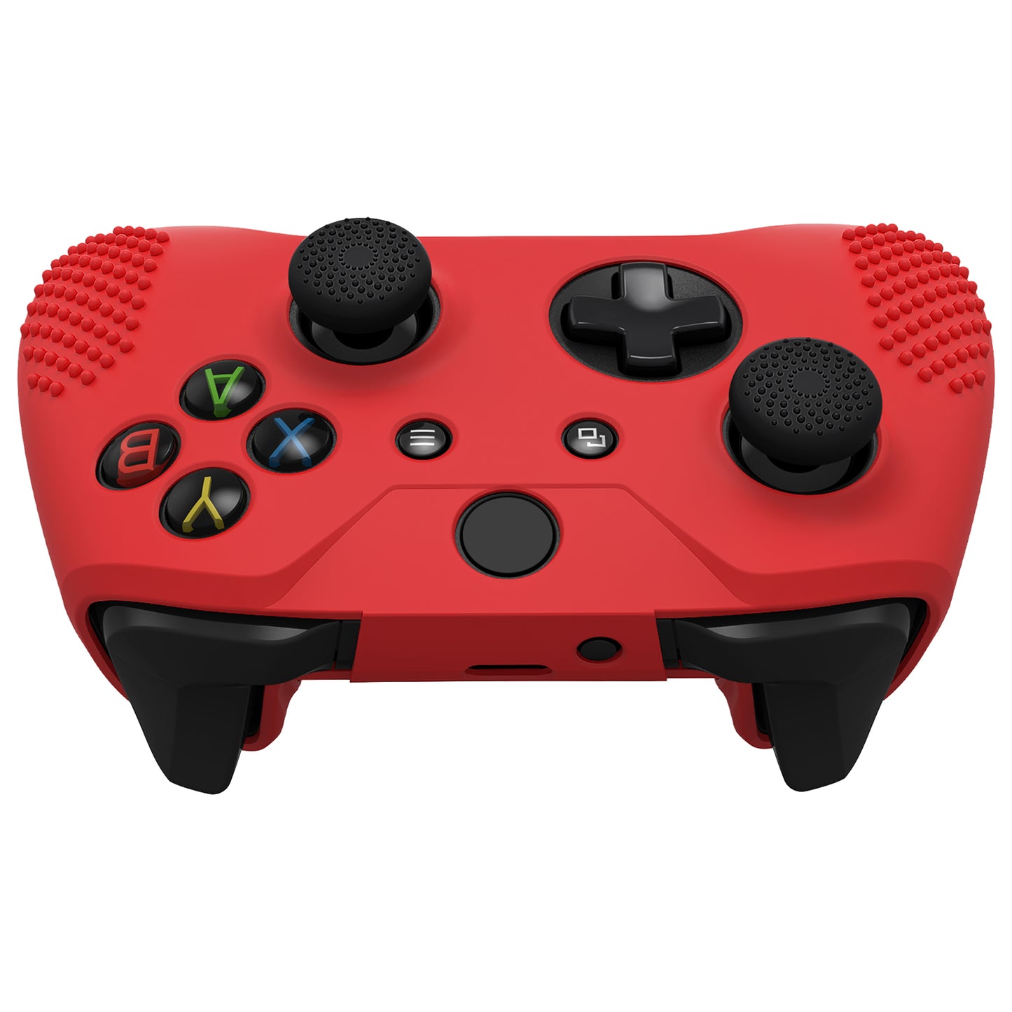 eXtremeRate PlayVital Xbox One X&Sコントローラー用滑り止め保護シリコンケースサムグリップキャップ付き【レッド】