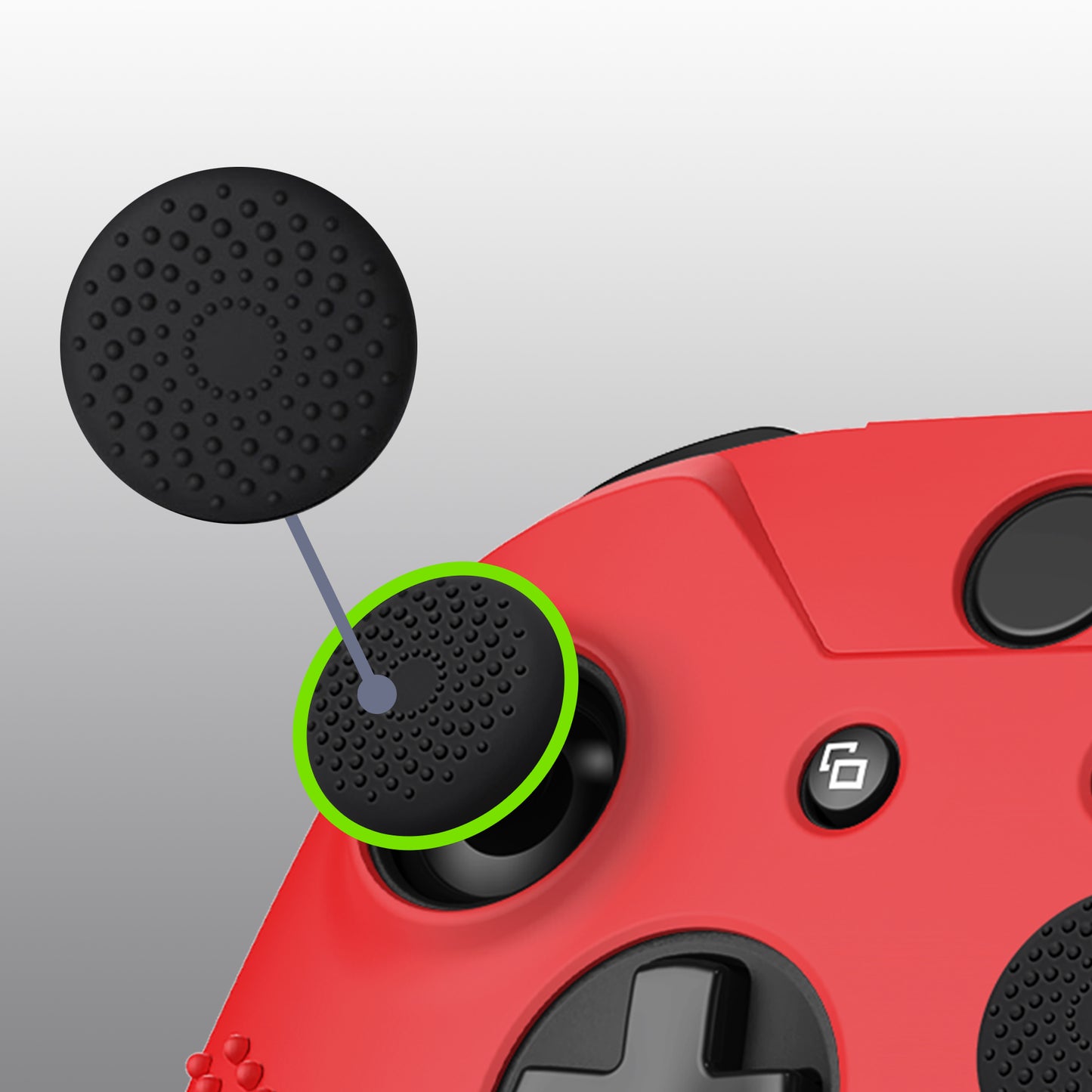 eXtremeRate PlayVital Xbox One X&Sコントローラー用滑り止め保護シリコンケースサムグリップキャップ付き【レッド】