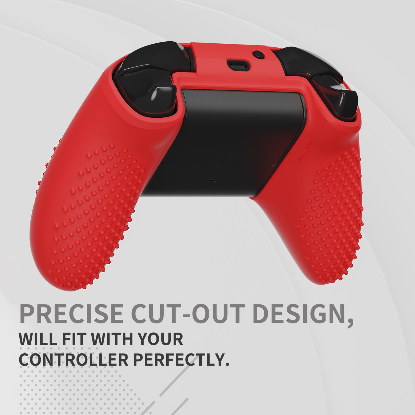 eXtremeRate PlayVital Xbox One X&Sコントローラー用滑り止め保護シリコンケースサムグリップキャップ付き【レッド】