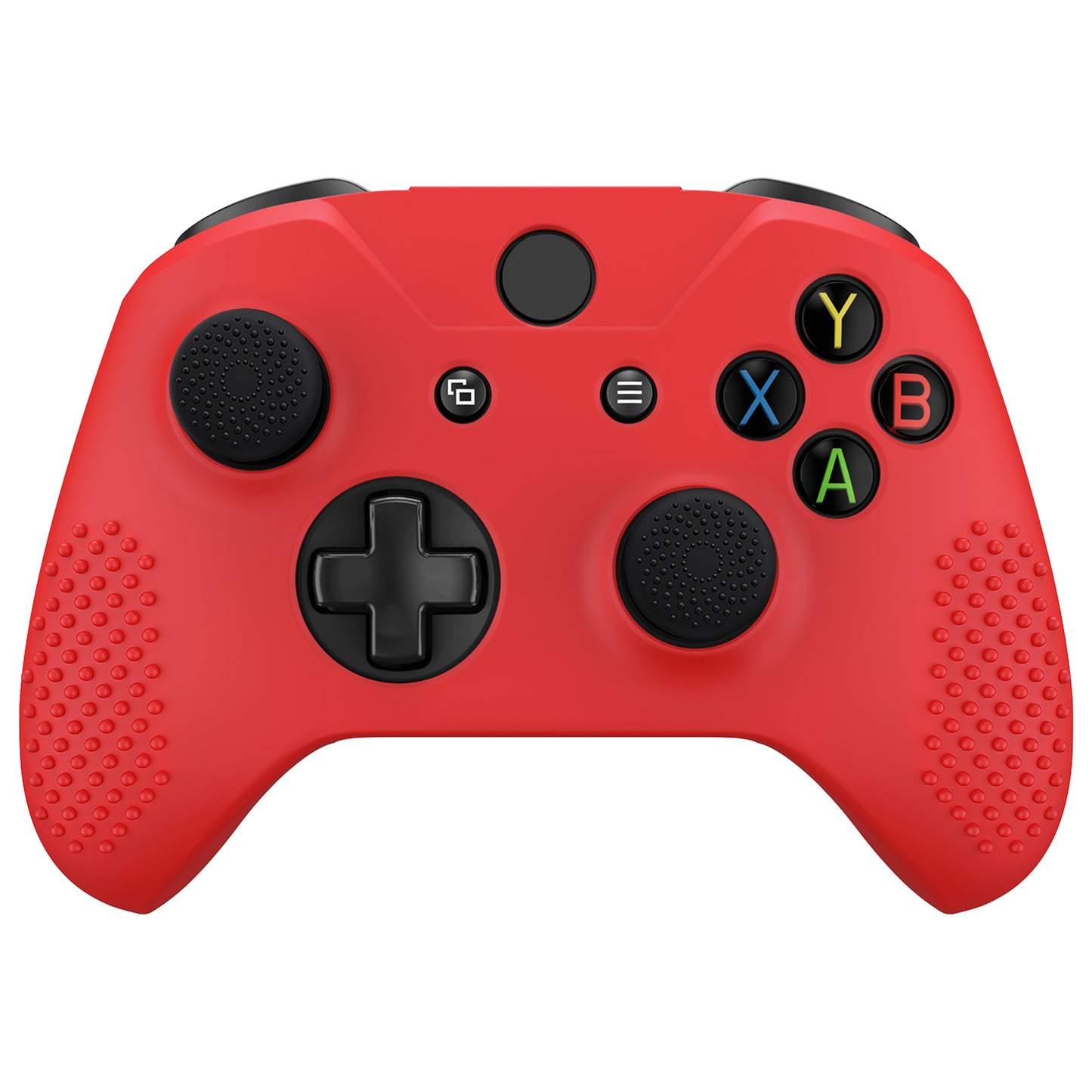 eXtremeRate PlayVital Xbox One X&Sコントローラー用滑り止め保護シリコンケースサムグリップキャップ付き【レッド】