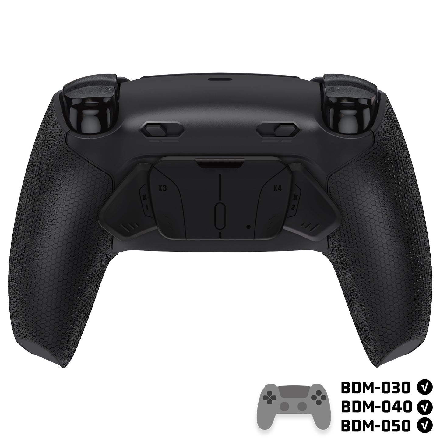 eXtremeRate PS5コントローラーBDM-030/040/050対応用RISE4 Plus MAXバックパドルキット、クリッキートリガーストップ&ラバーグリップ付き【ラバー付きブラック】