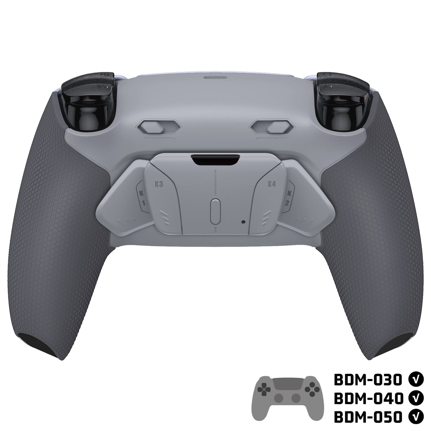 eXtremeRate PS5コントローラーBDM-030/040/050対応用RISE4 Plus MAXバックパドルキット、クリッキートリガーストップ&ラバーグリップ付き【灰白&クラシックグレー】