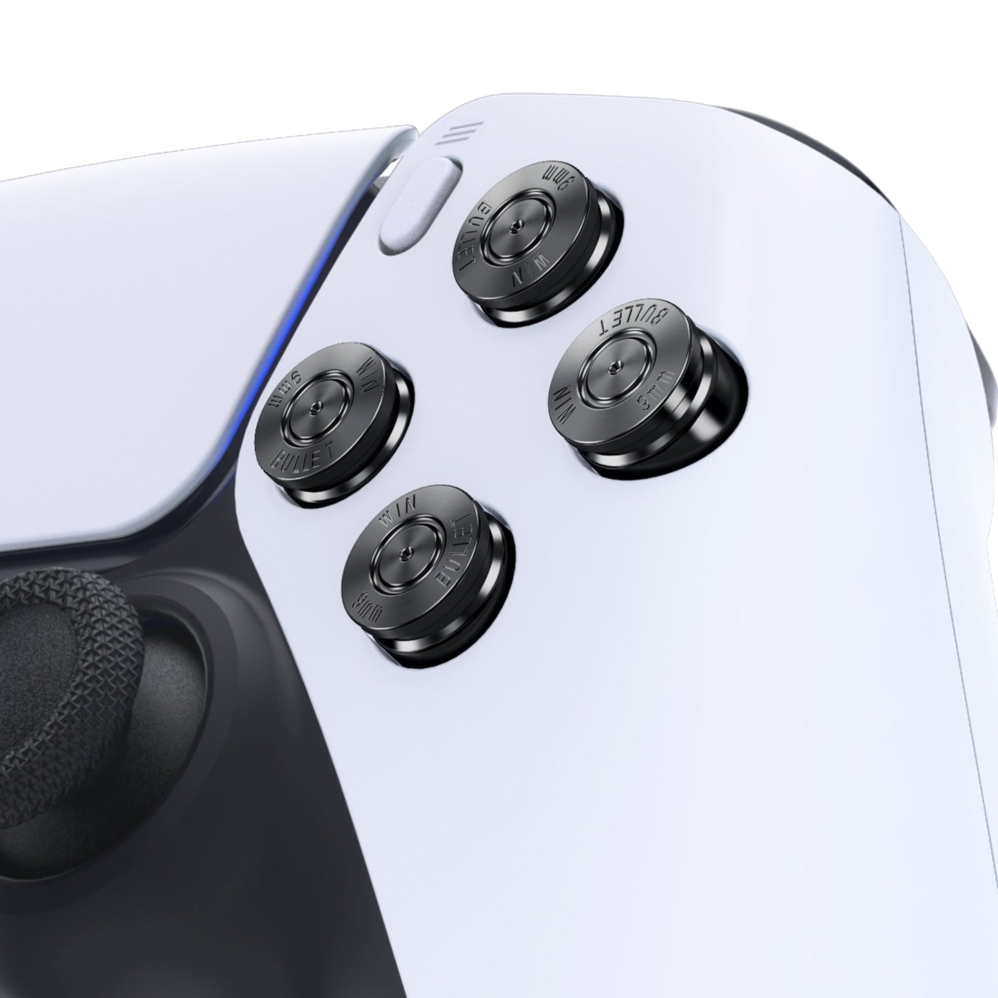 eXtremeRate PS5コントローラー対応交換対応用アルミメタル方向ボタンABXYボタン【ブラック】