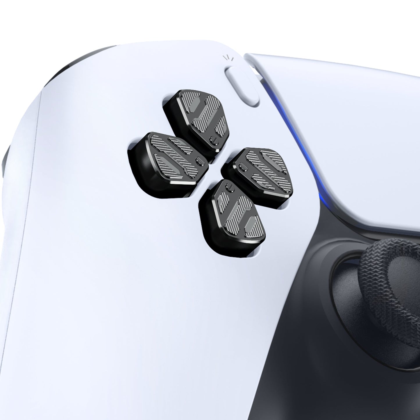 eXtremeRate PS5コントローラー対応交換対応用アルミメタル方向ボタンABXYボタン【ブラック】