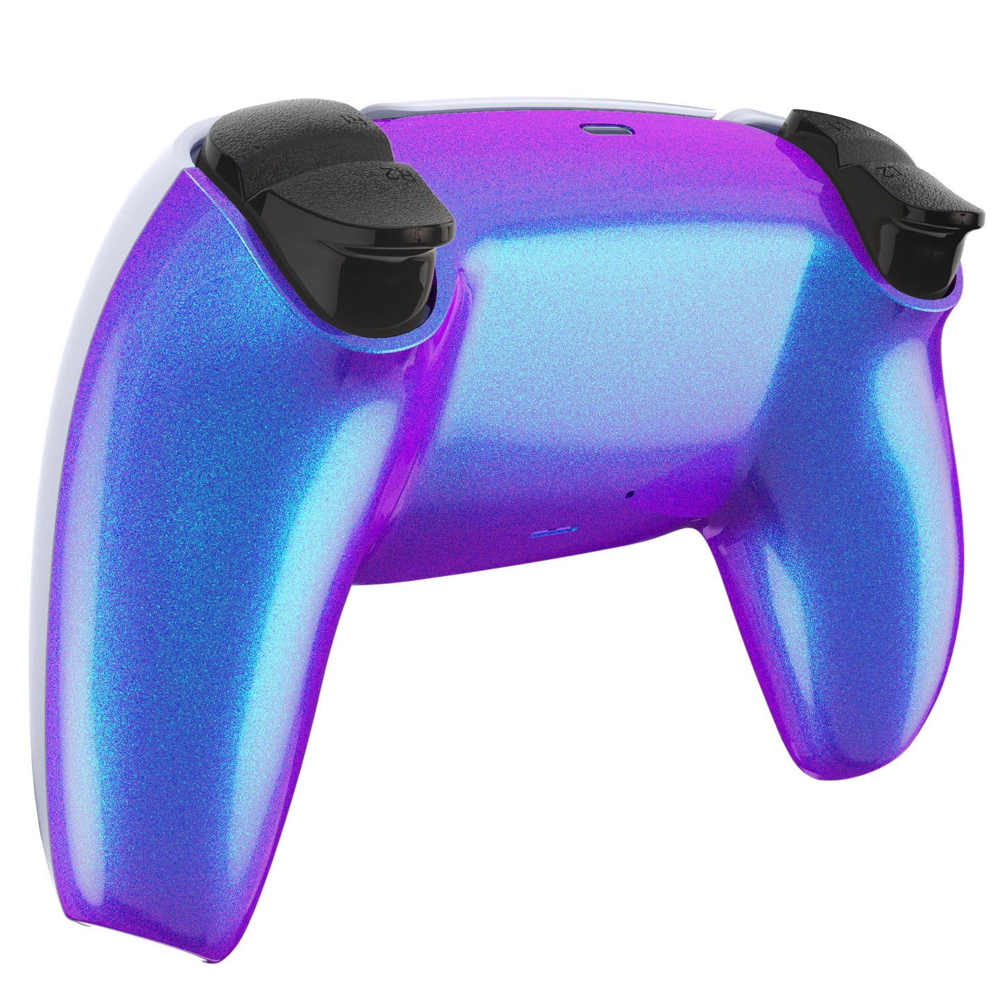 eXtremeRate PS5コントローラーBDM-010/020/030/040/050対応交換対応用バックハウジングボトムシェル【カメレオンパープルブルー】