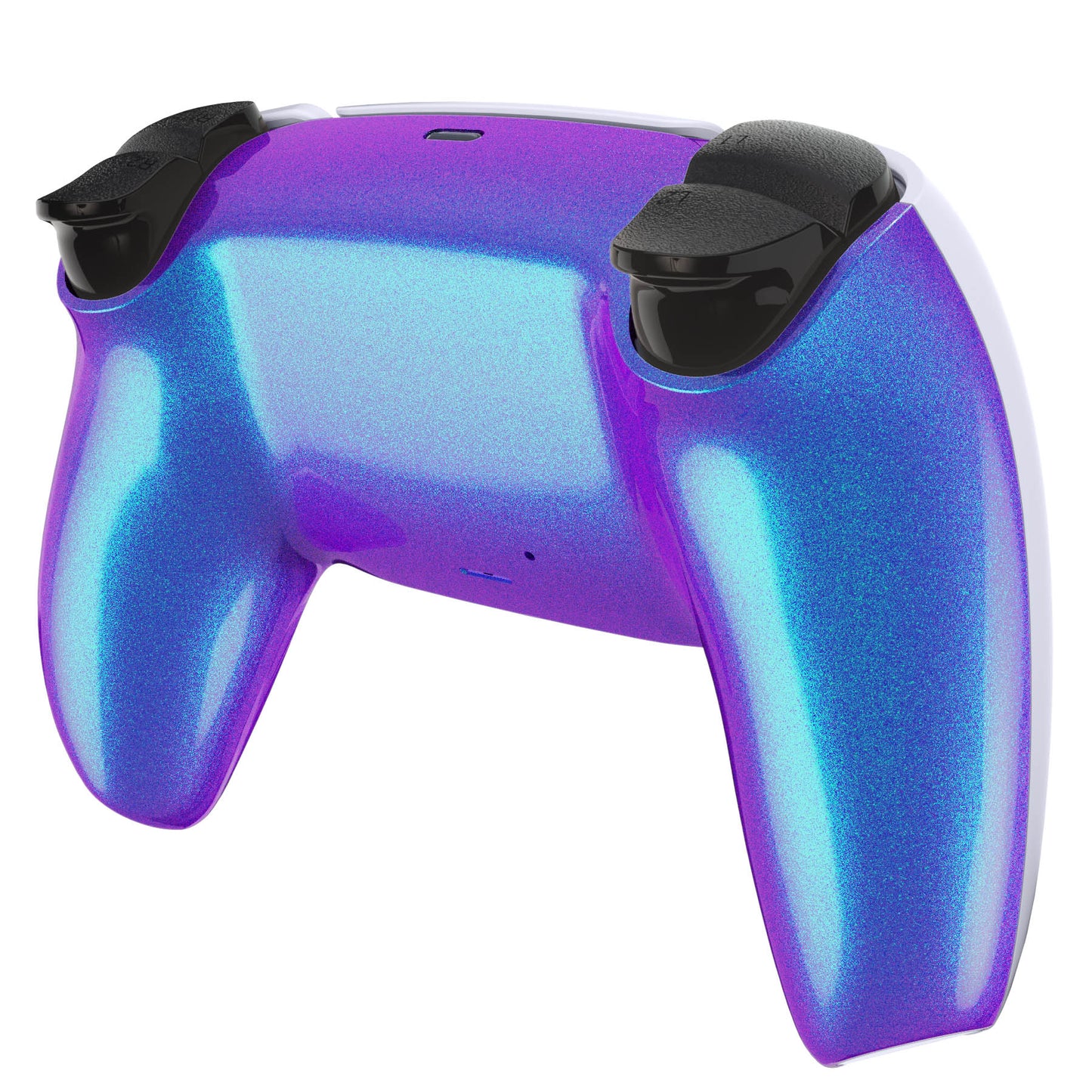 eXtremeRate PS5コントローラーBDM-010/020/030/040/050対応交換対応用バックハウジングボトムシェル【カメレオンパープルブルー】