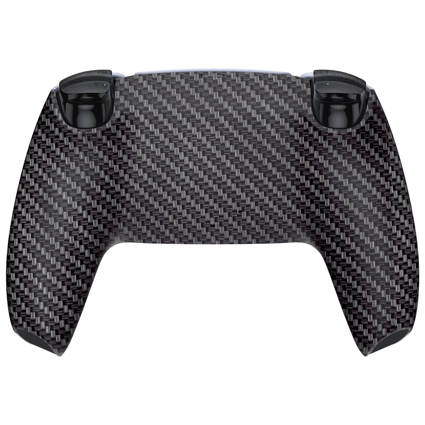 eXtremeRate PS5コントローラーBDM-010/020/030/040/050対応交換対応用バックハウジングボトムシェル【ブラックシルバーカーボンファイバー】