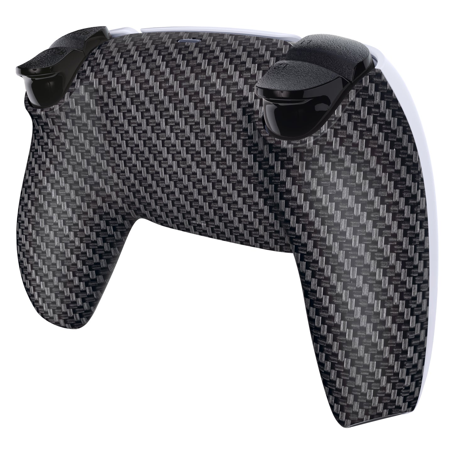 eXtremeRate PS5コントローラーBDM-010/020/030/040/050対応交換対応用バックハウジングボトムシェル【ブラックシルバーカーボンファイバー】