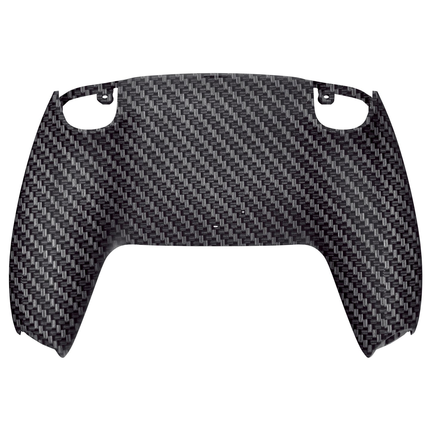 eXtremeRate PS5コントローラーBDM-010/020/030/040/050対応交換対応用バックハウジングボトムシェル【ブラックシルバーカーボンファイバー】