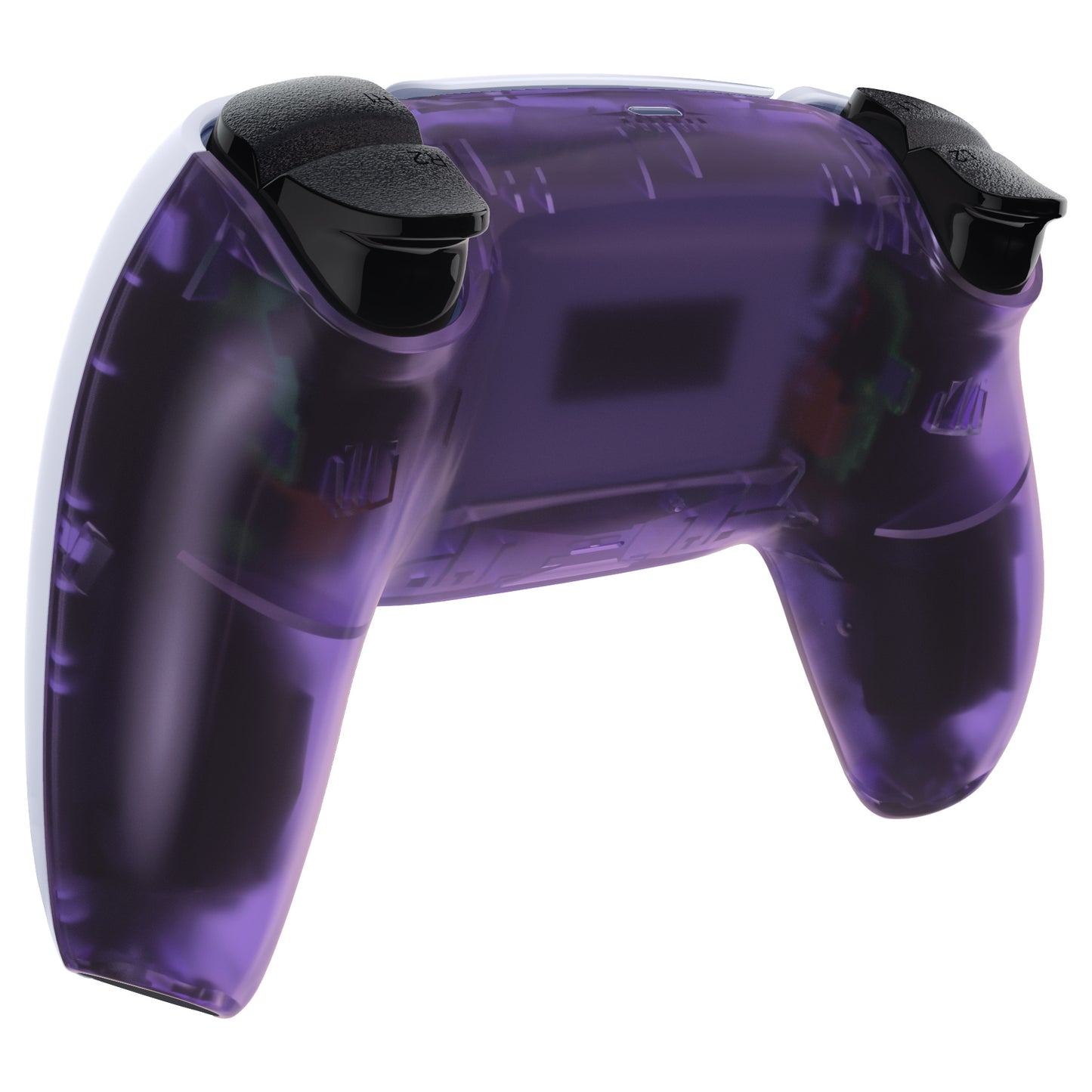 eXtremeRate PS5コントローラーBDM-010/020/030/040/050対応交換対応用バックハウジングボトムシェル【クリアパープル】