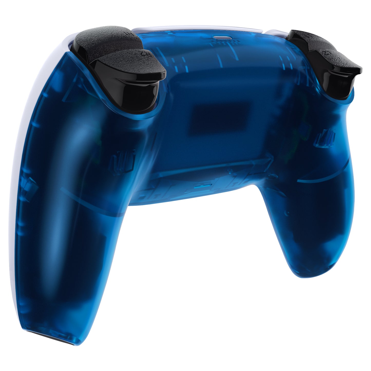 eXtremeRate PS5コントローラーBDM-010/020/030/040/050対応交換対応用バックハウジングボトムシェル【クリアブルー】