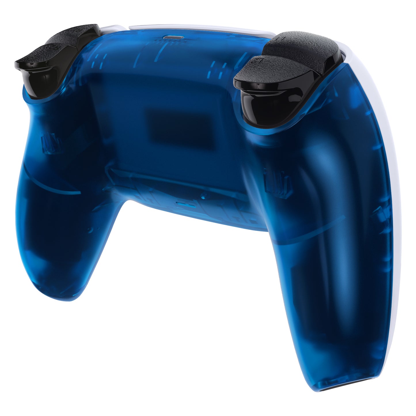 eXtremeRate PS5コントローラーBDM-010/020/030/040/050対応交換対応用バックハウジングボトムシェル【クリアブルー】