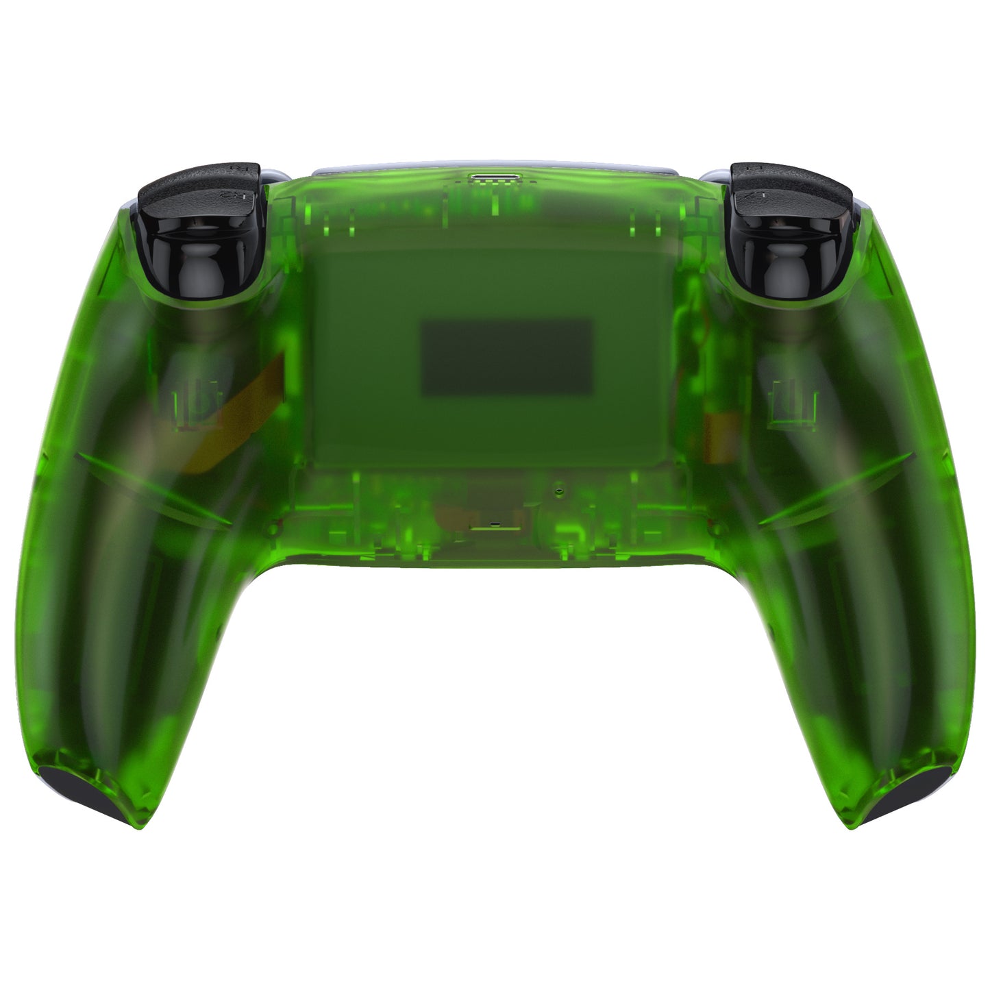 eXtremeRate PS5コントローラーBDM-010/020/030/040/050対応交換対応用バックハウジングボトムシェル【クリアグリーン】