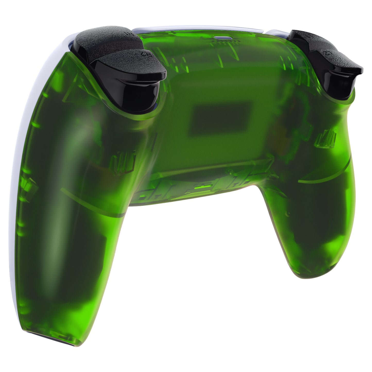 eXtremeRate PS5コントローラーBDM-010/020/030/040/050対応交換対応用バックハウジングボトムシェル【クリアグリーン】