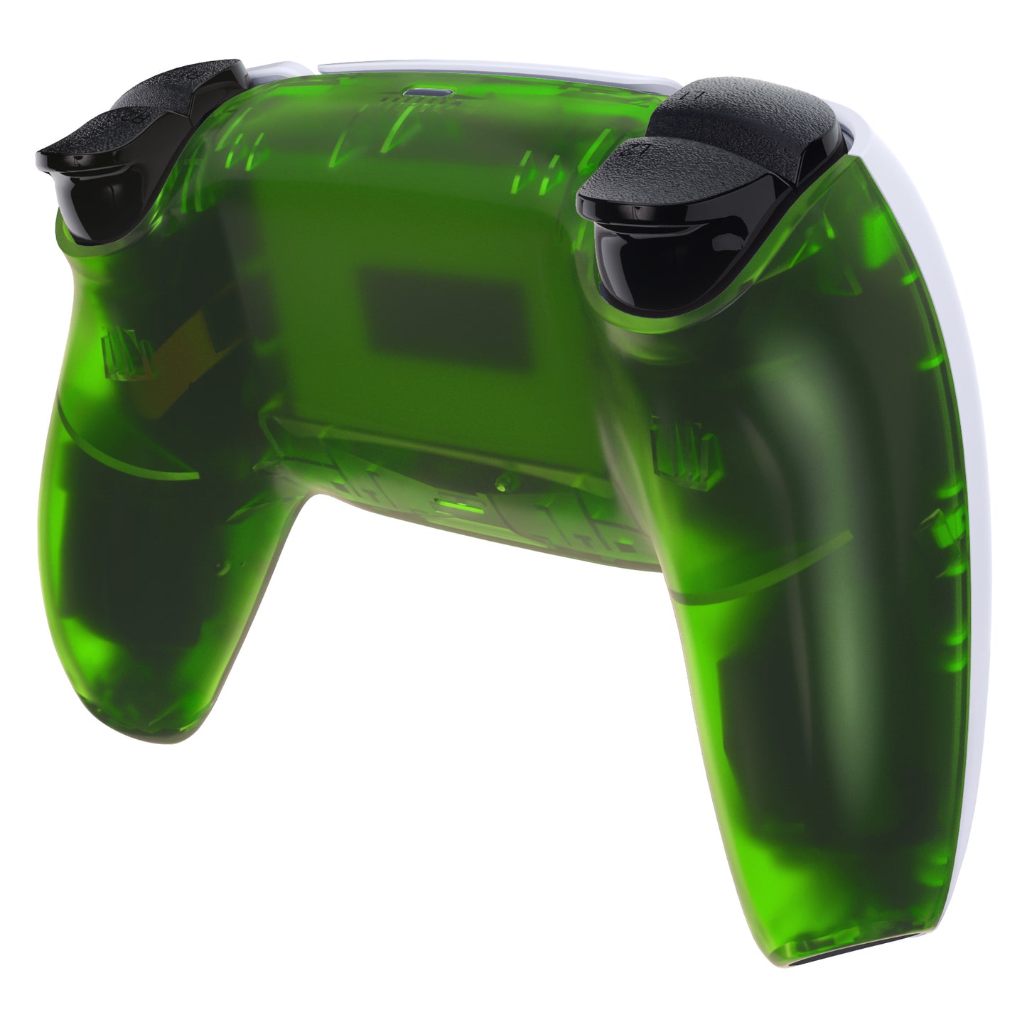 eXtremeRate PS5コントローラーBDM-010/020/030/040/050対応交換対応用バックハウジングボトムシェル【クリアグリーン】