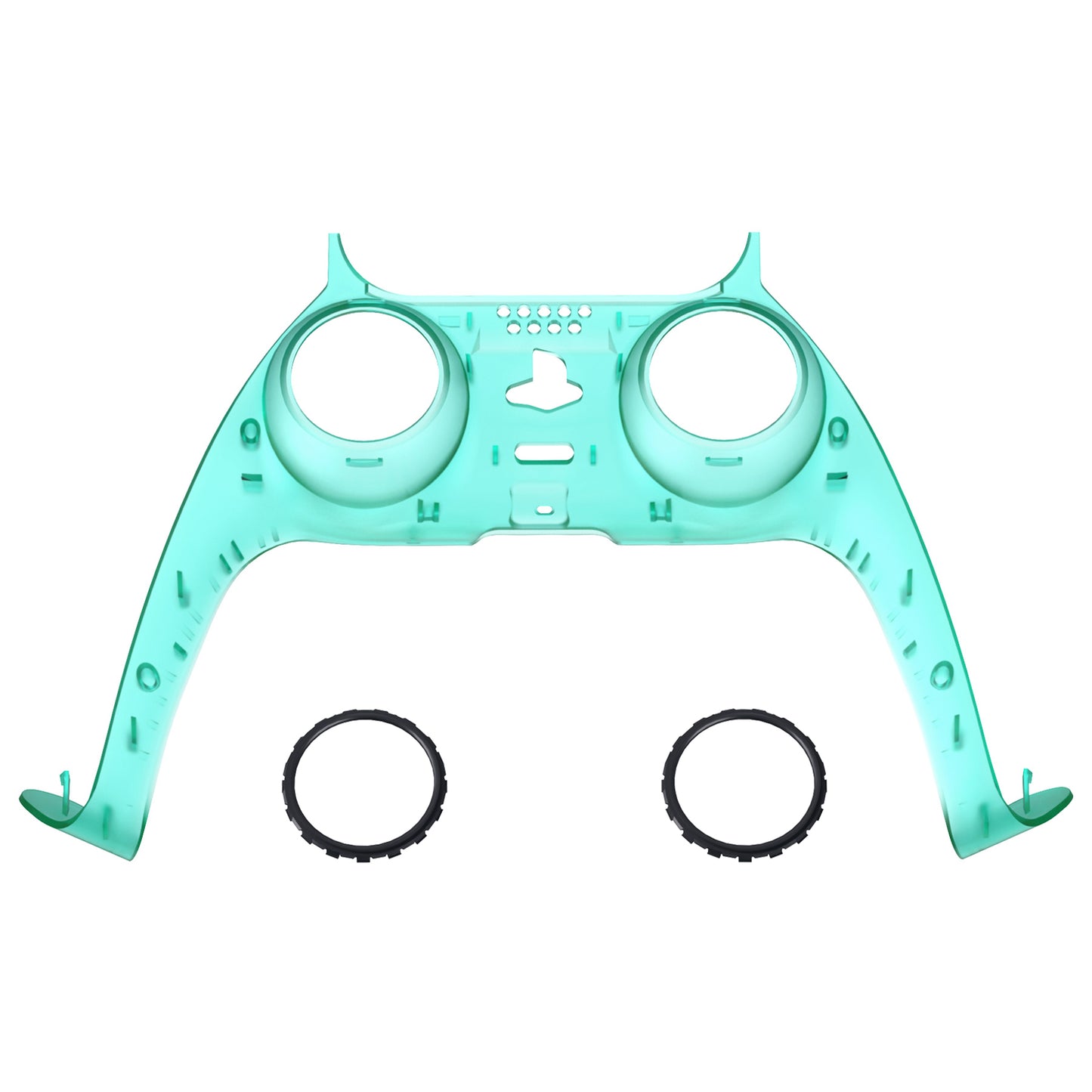 eXtremeRate PS5コントローラーBDM-010/020/030/040/050対応アクセントリング付き交換対応用装飾トリムシェル【エメラルドグリーン】