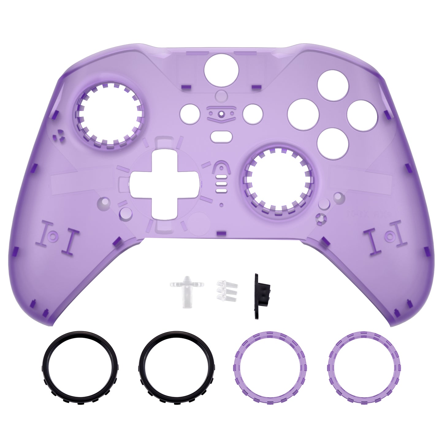 eXtremeRate Xbox One Elite Series 2&Elite 2 Coreコントローラー(モデル1797)用交換フロントハウジングシェルケース&アクセントリング【クリアパープル】