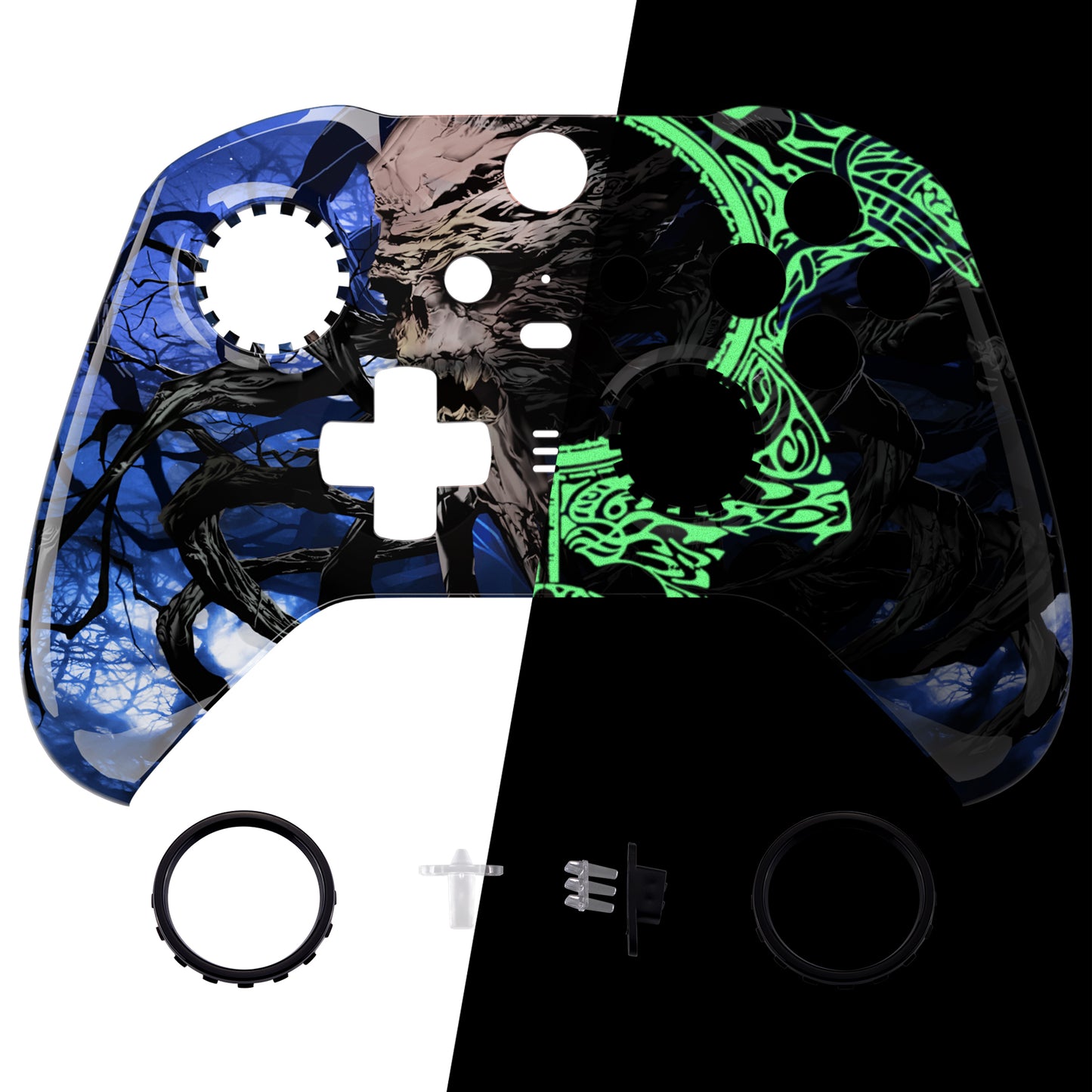 eXtremeRate Xbox One Elite Series 2&Elite 2 Coreコントローラー(モデル1797)用交換フロントハウジングシェルケース&アクセントリング【暗闇で光る-大地の主の目覚め】