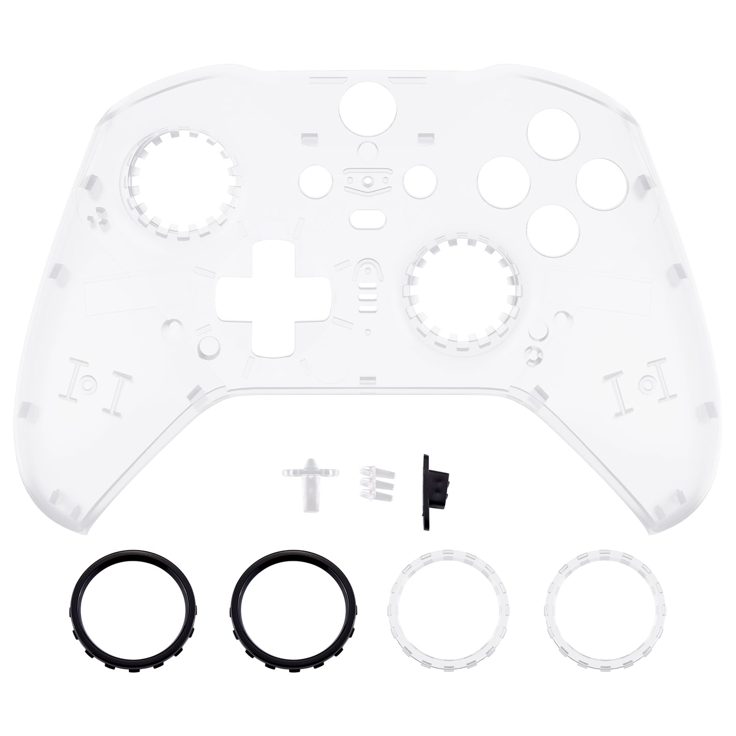 eXtremeRate Xbox One Elite Series 2&Elite 2 Coreコントローラー(モデル1797)用交換フロントハウジングシェルケース&アクセントリング【クリア】