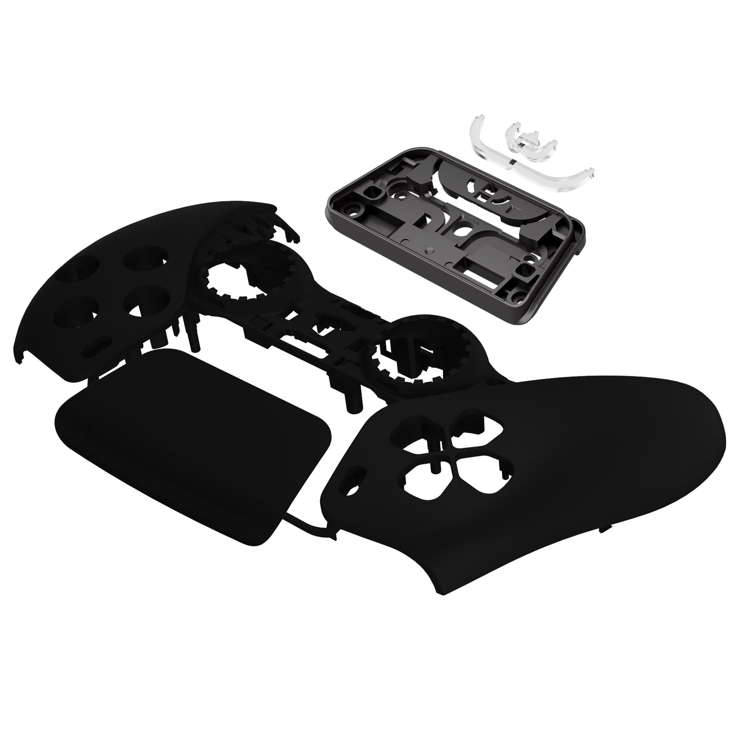eXtremeRate PS5コントローラーBDM-010/020/030/040/050/060対応交換対応用フロントハウジングシェル&タッチパッド【ブラック】
