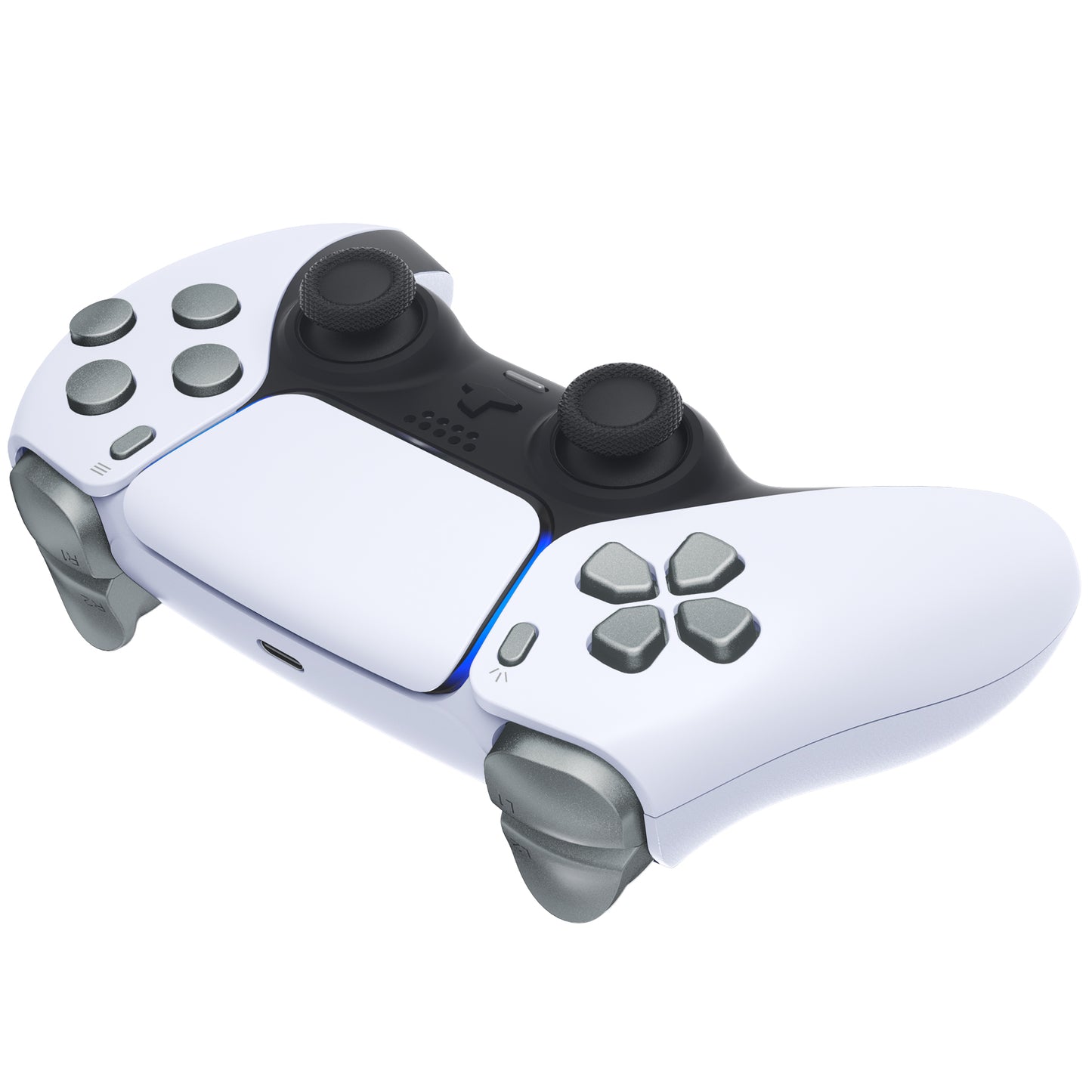eXtremeRate PS5コントローラーBDM-010/020対応交換対応用フルセットボタン【メタリックスチールグレー】
