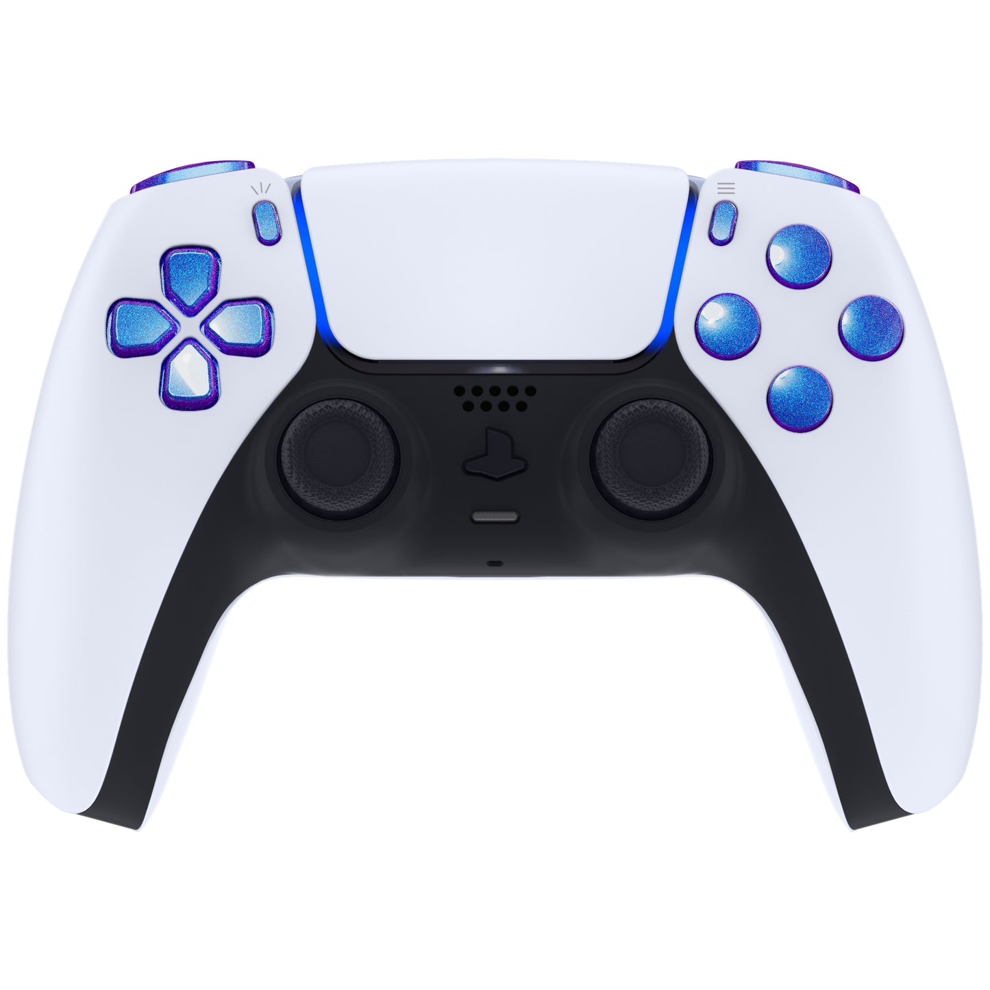 eXtremeRate PS5コントローラーBDM-010/020対応交換対応用フルセットボタン【カメレオンパープルブルー】