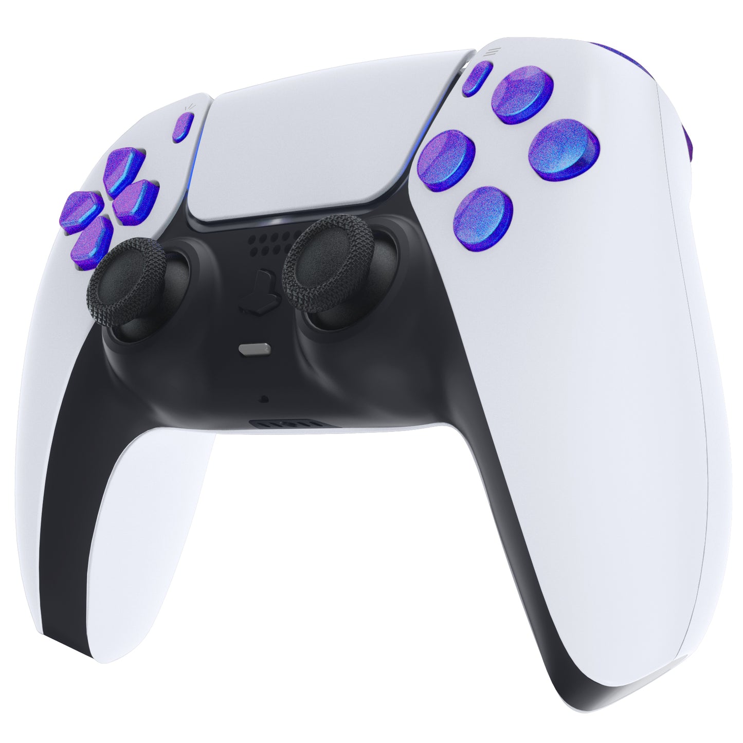 eXtremeRate PS5コントローラーBDM-010/020対応交換対応用フルセットボタン【カメレオンパープルブルー】