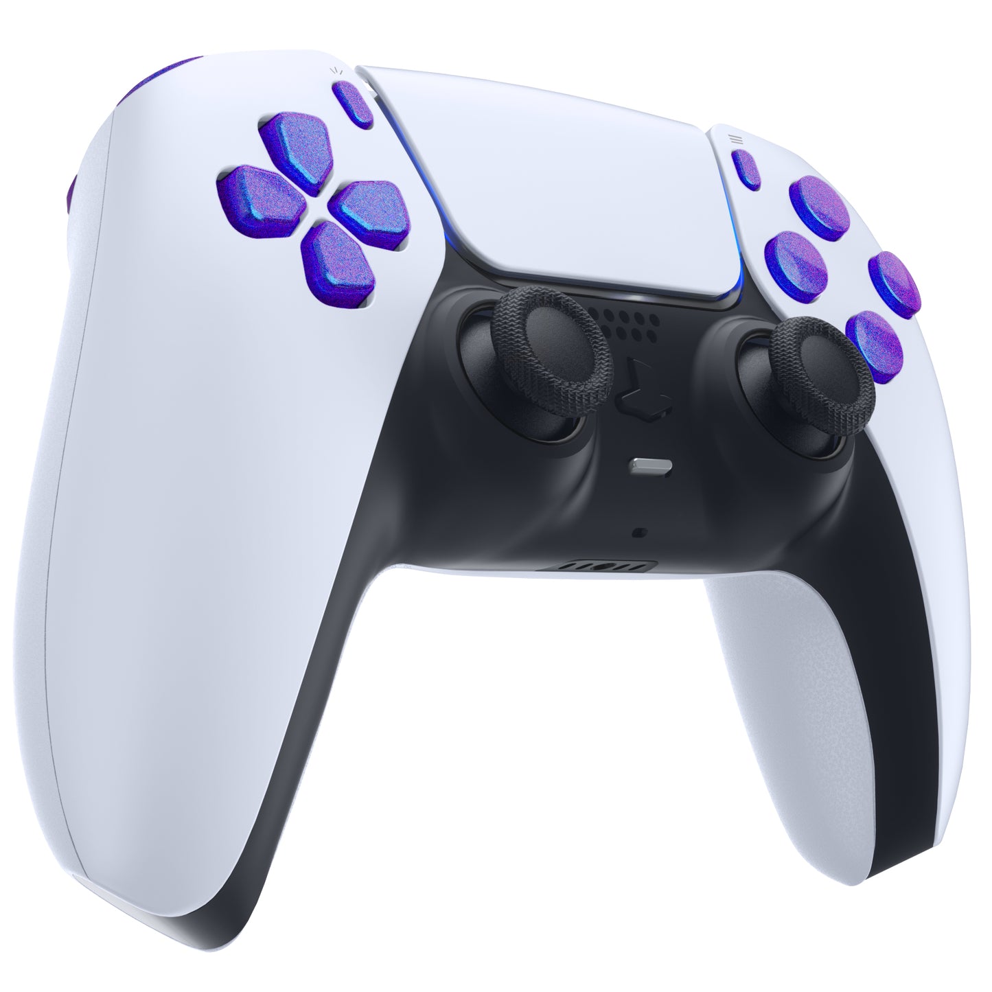 eXtremeRate PS5コントローラーBDM-010/020対応交換対応用フルセットボタン【カメレオンパープルブルー】