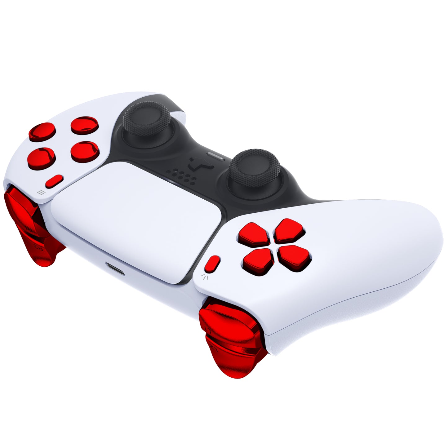 eXtremeRate PS5コントローラーBDM-010/020対応交換対応用フルセットボタン【クロムレッド】