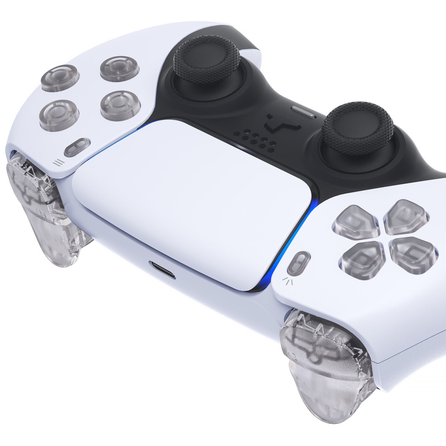 eXtremeRate PS5コントローラーBDM-010/020対応交換対応用フルセットボタン【クリア】